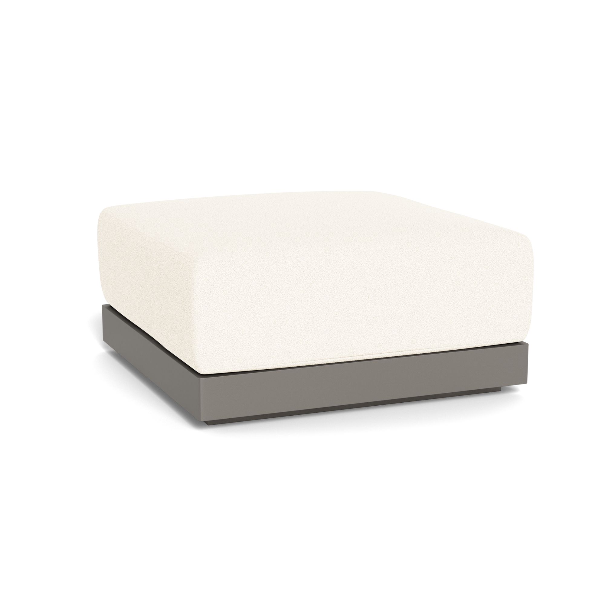 Harbour Antigua Ottoman - Aluminum Taupe, Riviera Ivory