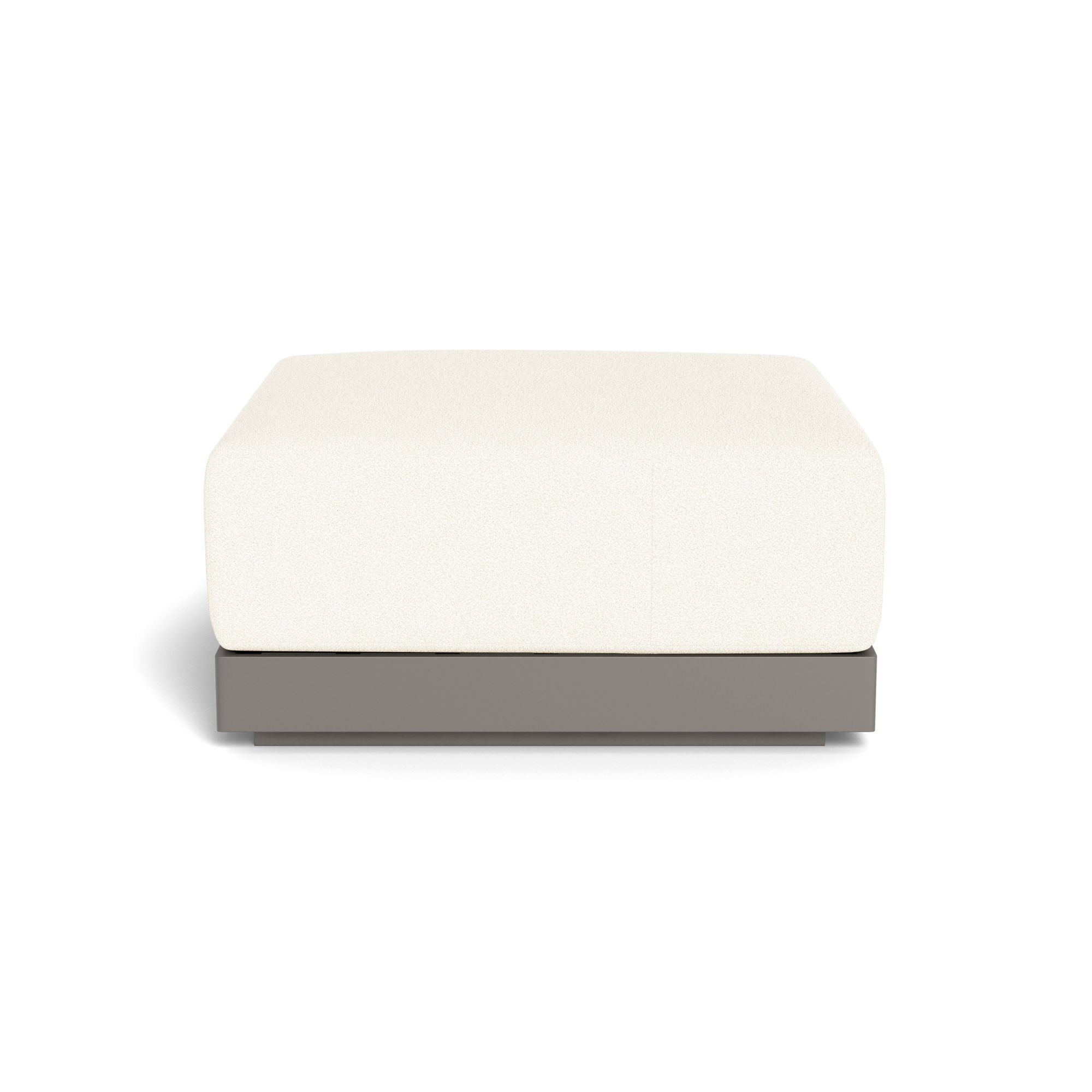 Harbour Antigua Ottoman - Aluminum Taupe, Riviera Ivory