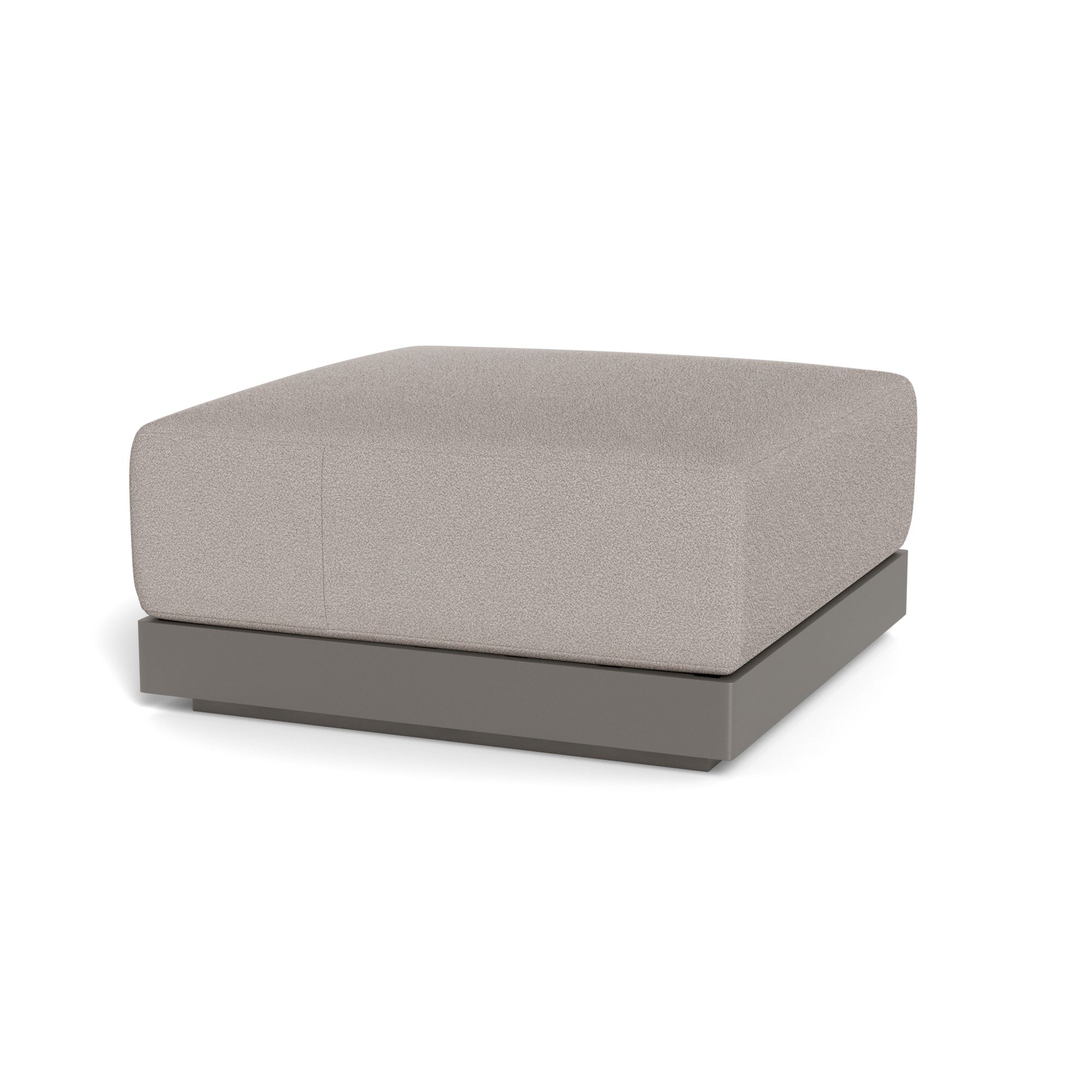 Harbour Antigua Ottoman - Aluminum Taupe, Riviera Stone