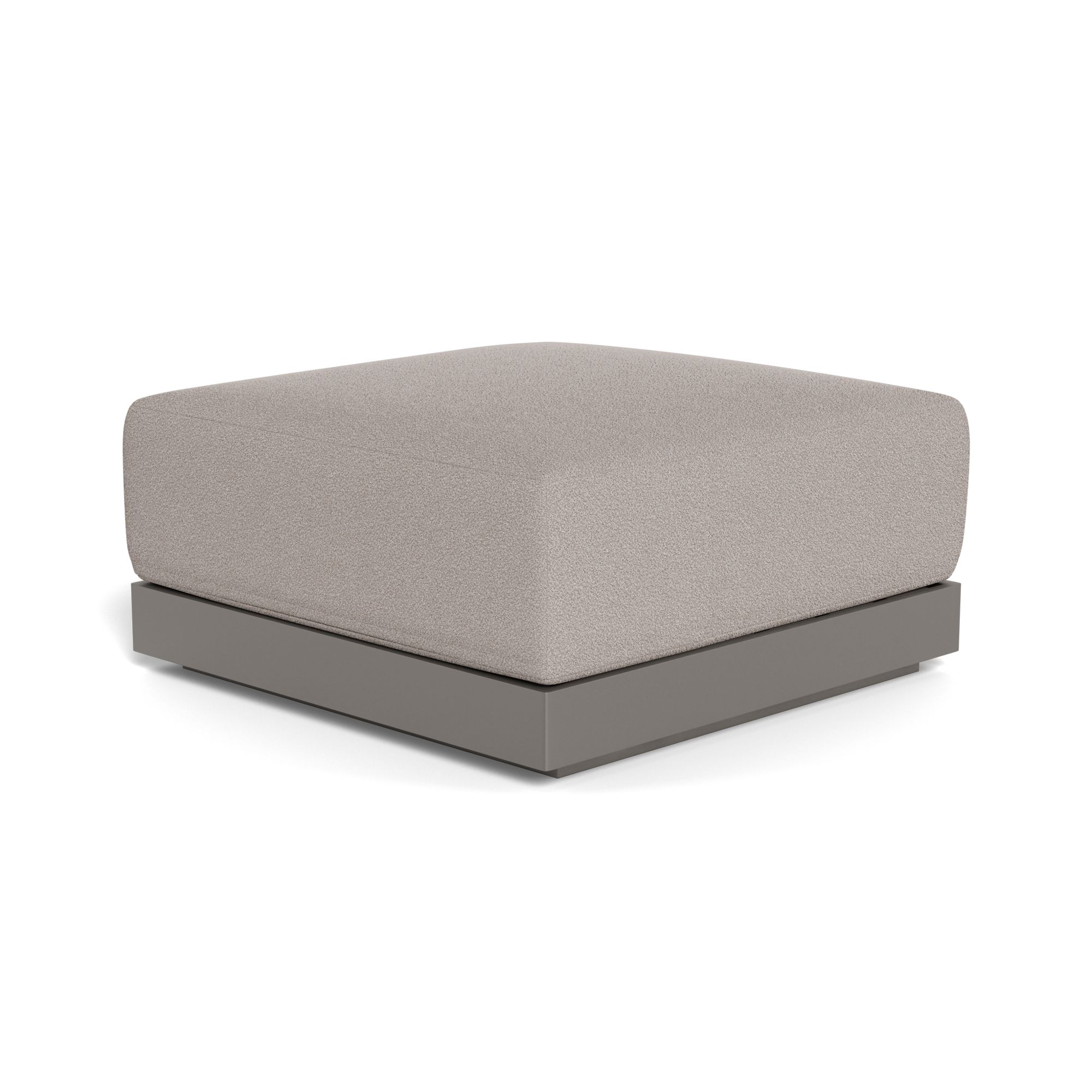 Harbour Antigua Ottoman - Aluminum Taupe, Riviera Stone