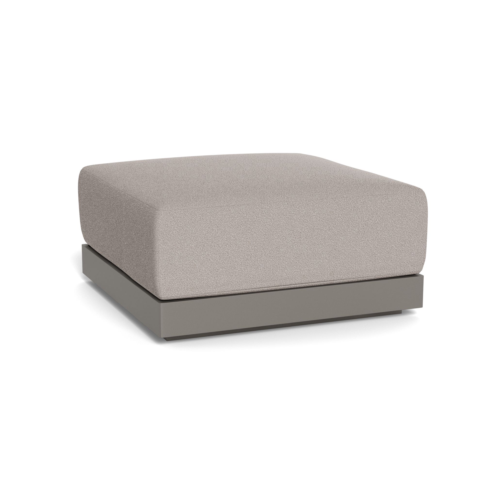 Harbour Antigua Ottoman - Aluminum Taupe, Riviera Stone