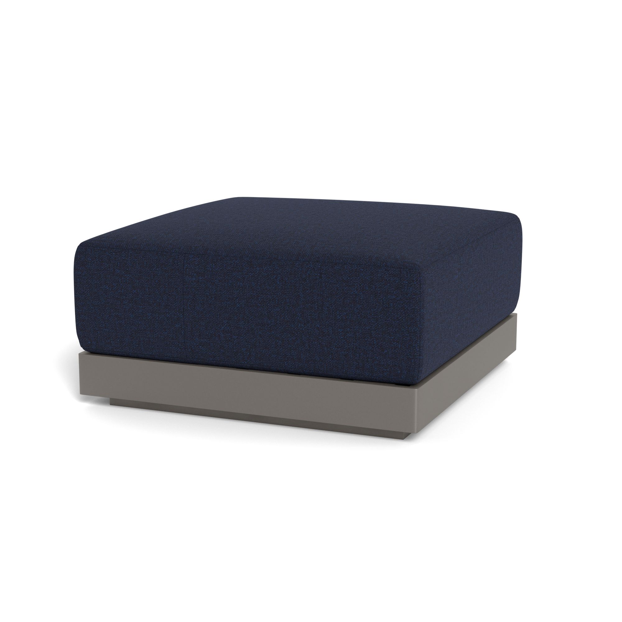 Harbour Antigua Ottoman - Aluminum Taupe, Siesta Indigo