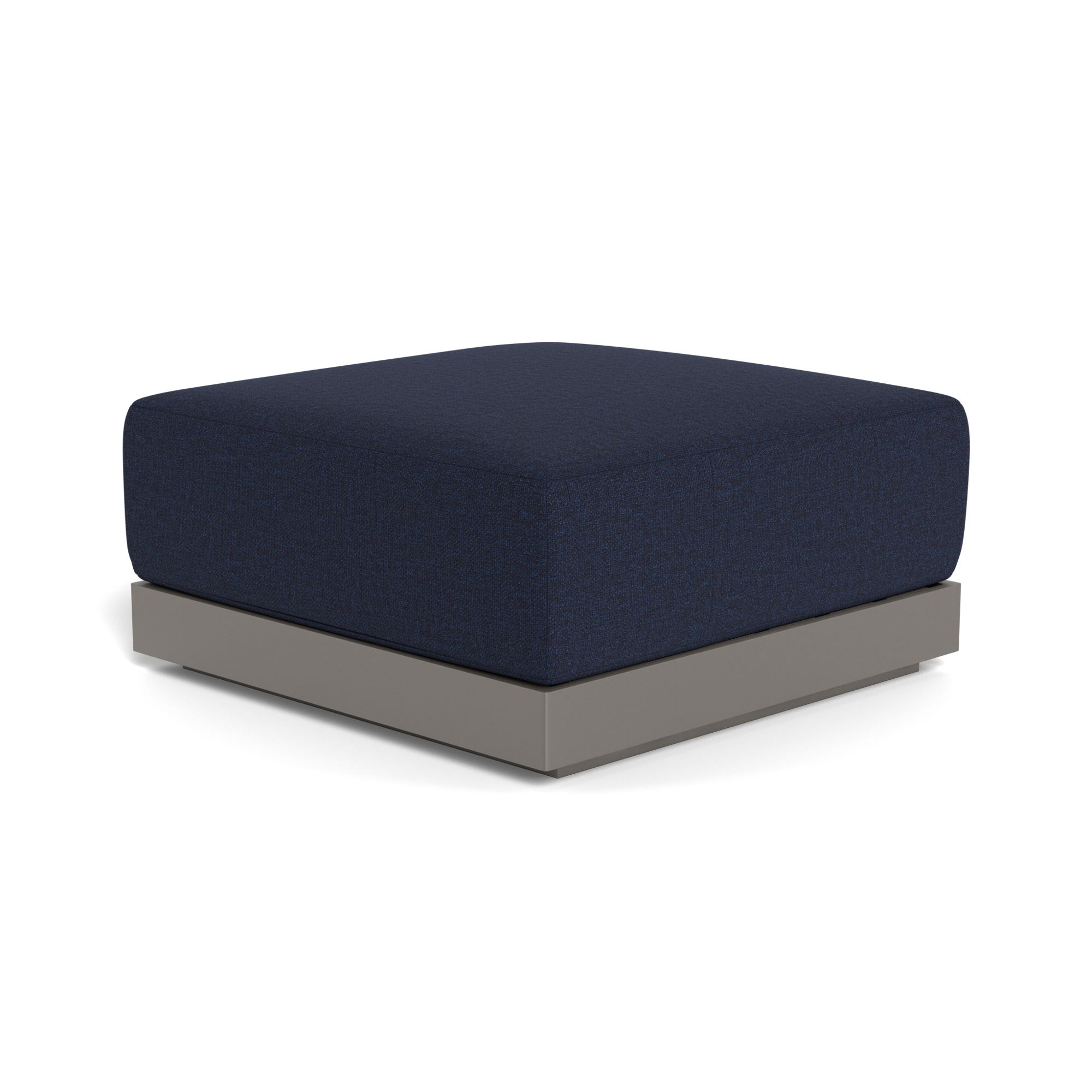 Harbour Antigua Ottoman - Aluminum Taupe, Siesta Indigo