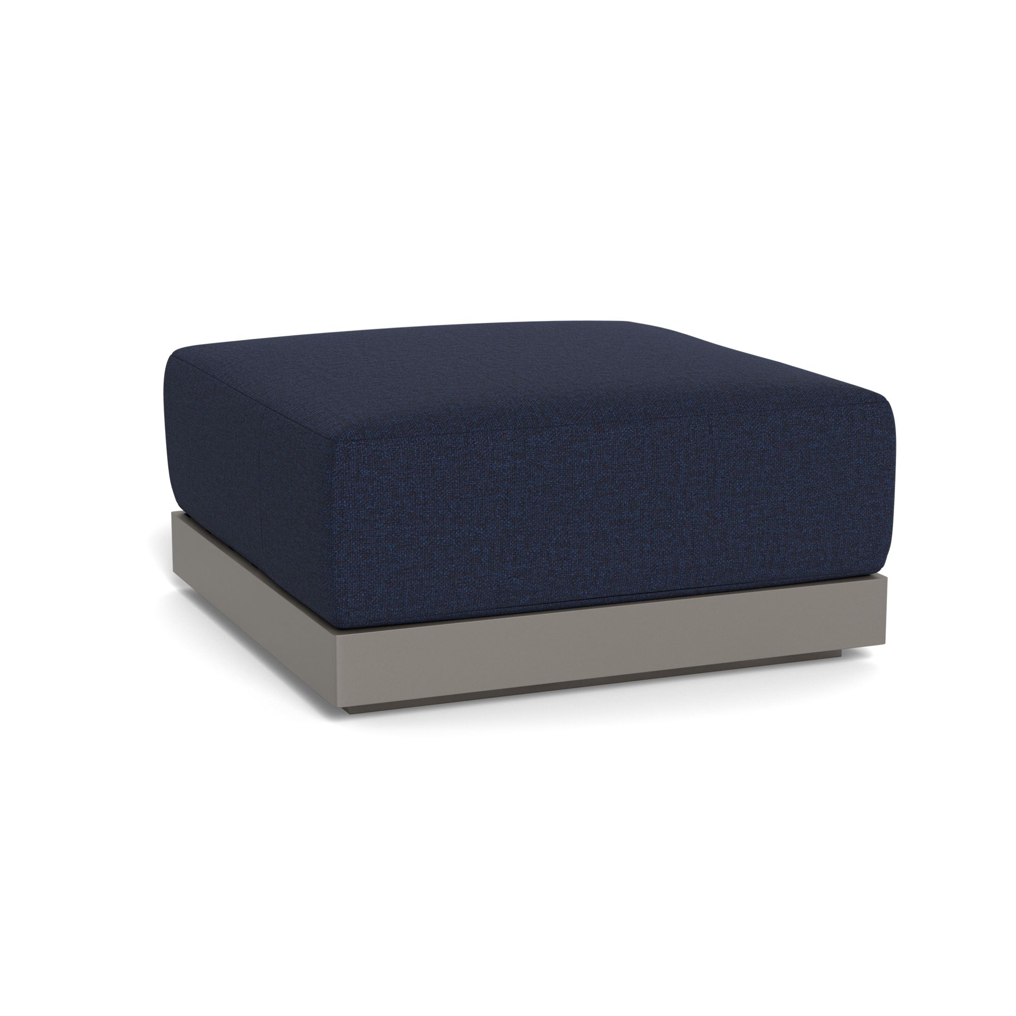 Harbour Antigua Ottoman - Aluminum Taupe, Siesta Indigo