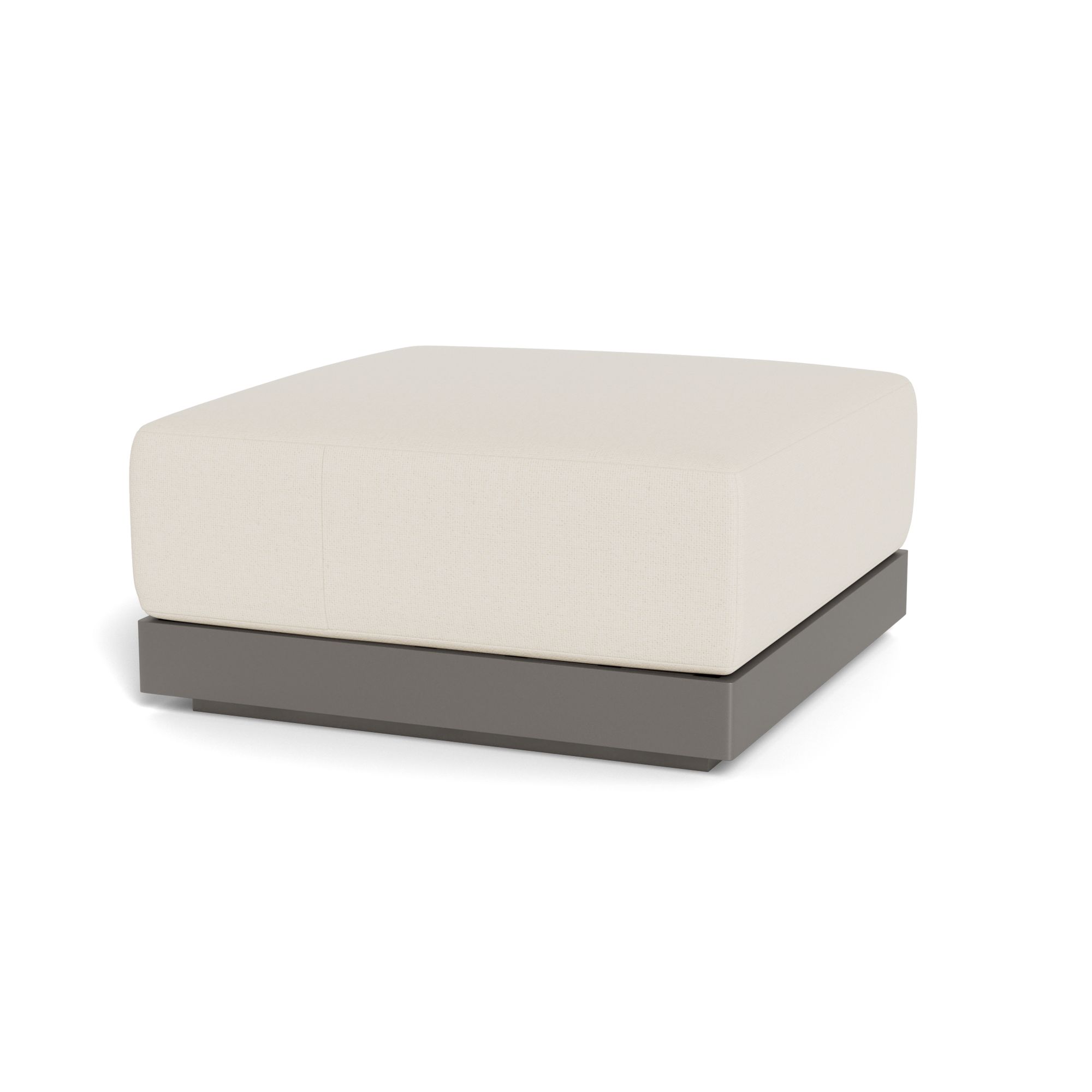 Harbour Antigua Ottoman - Aluminum Taupe, Siesta Ivory