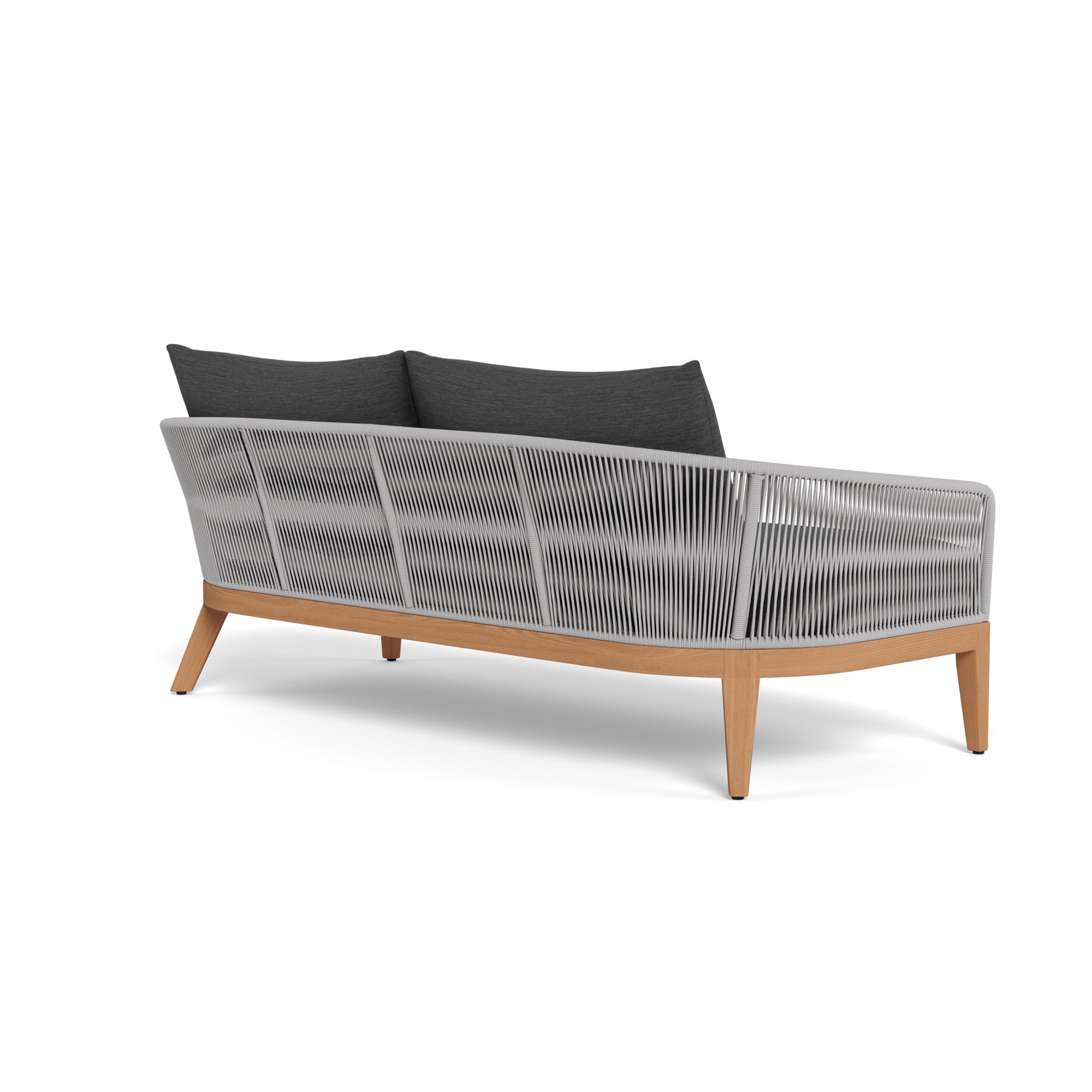 Harbour Avalon 2 Seat Sofa - Teak Natural, Lisos Grafito, Rope Light Gray