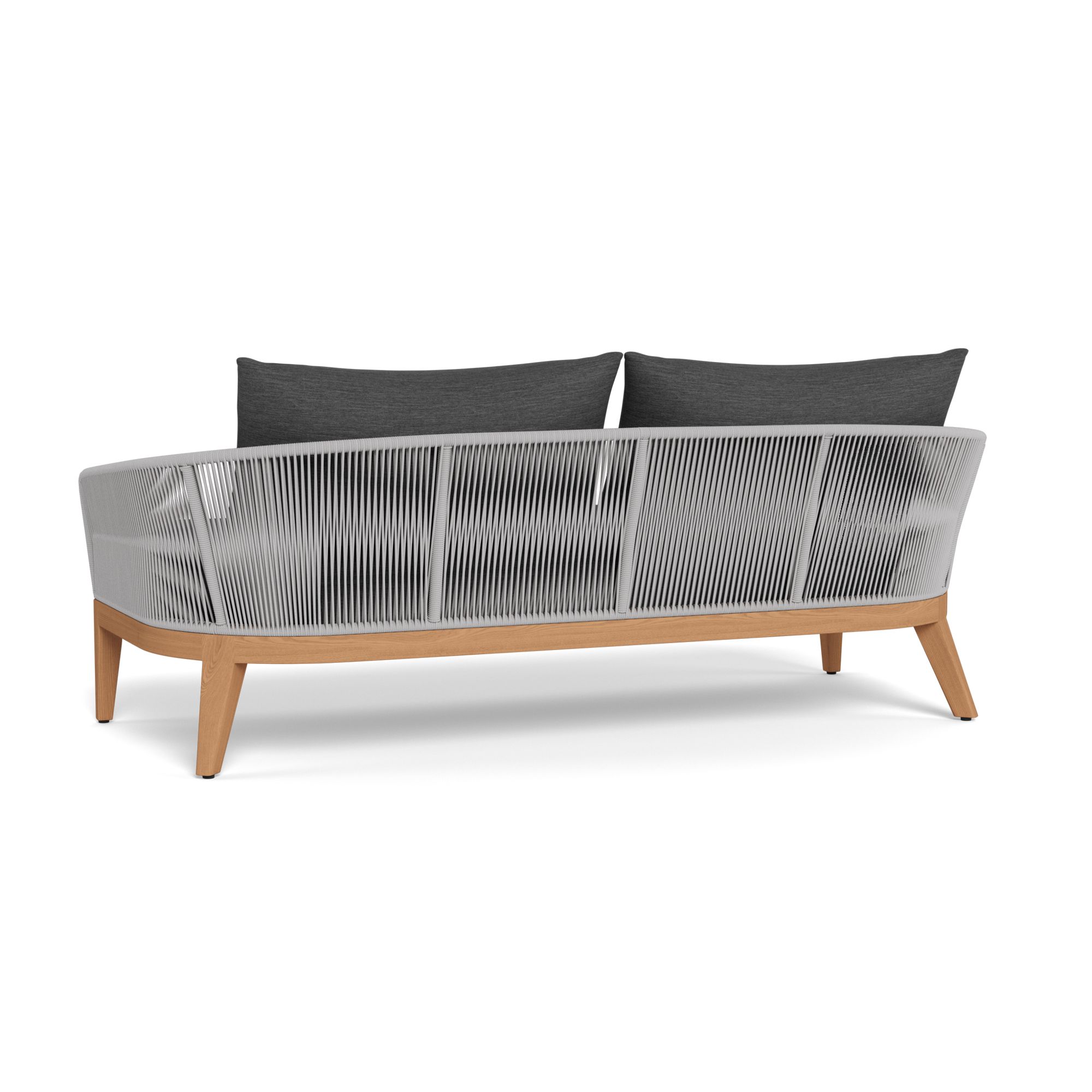 Harbour Avalon 2 Seat Sofa - Teak Natural, Lisos Grafito, Rope Light Gray