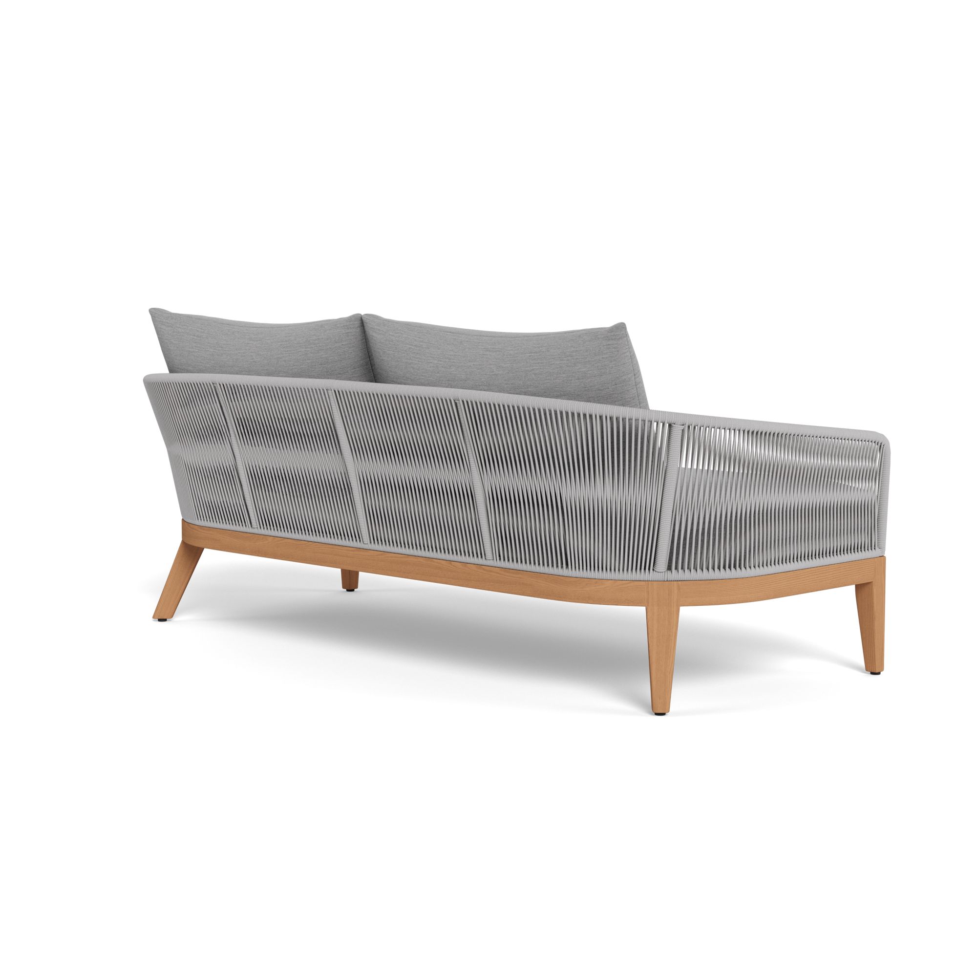 Harbour Avalon 2 Seat Sofa - Teak Natural, Lisos Piedra, Rope Light Gray