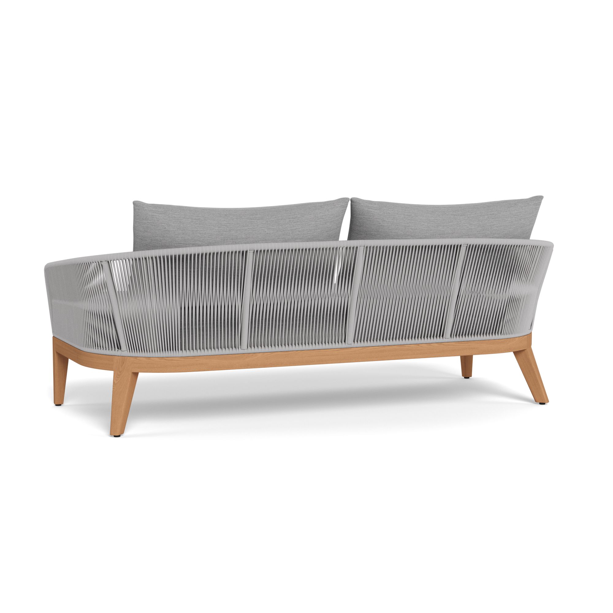 Harbour Avalon 2 Seat Sofa - Teak Natural, Lisos Piedra, Rope Light Gray