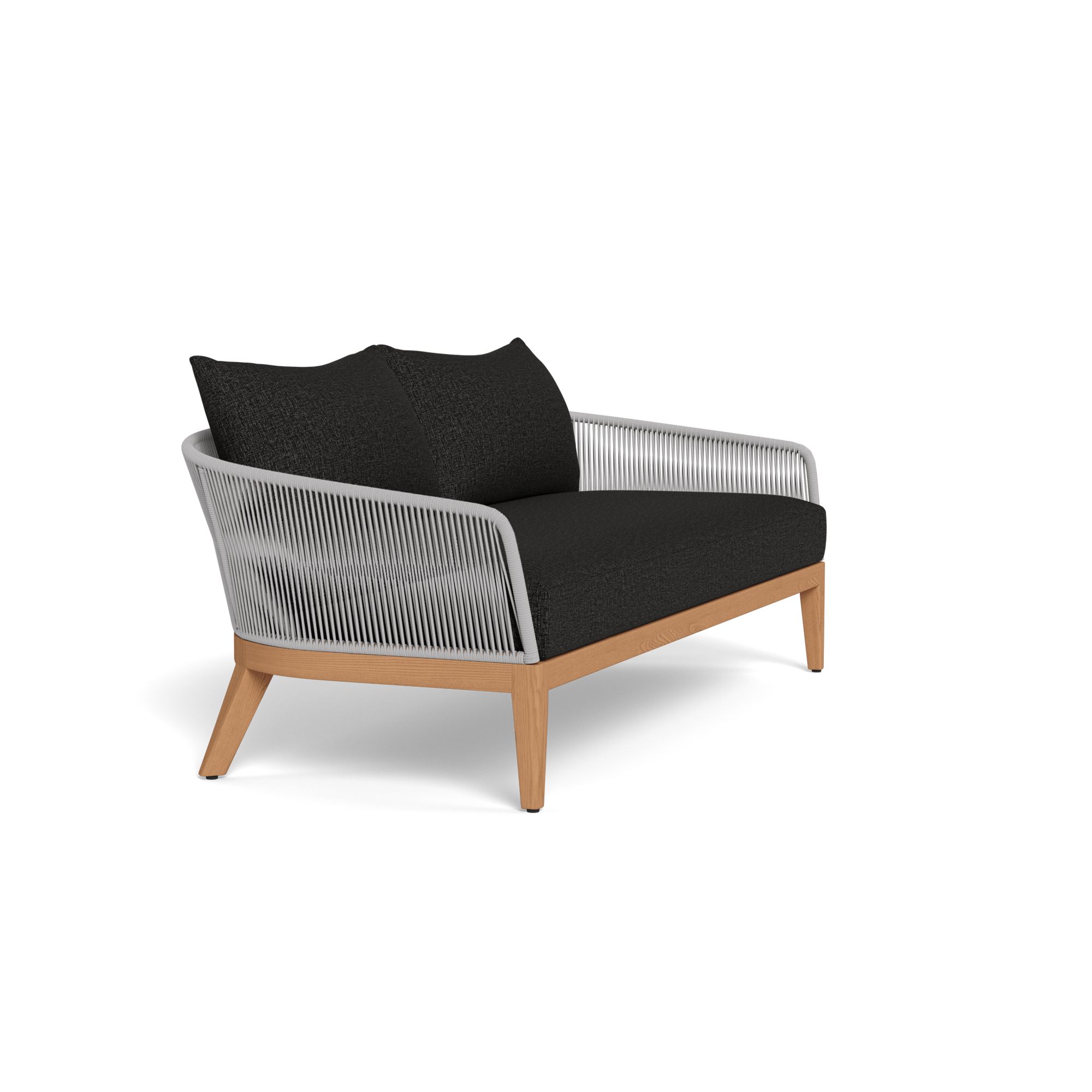 Harbour Avalon 2 Seat Sofa - Teak Natural, Copacabana Midnight, Rope Light Gray