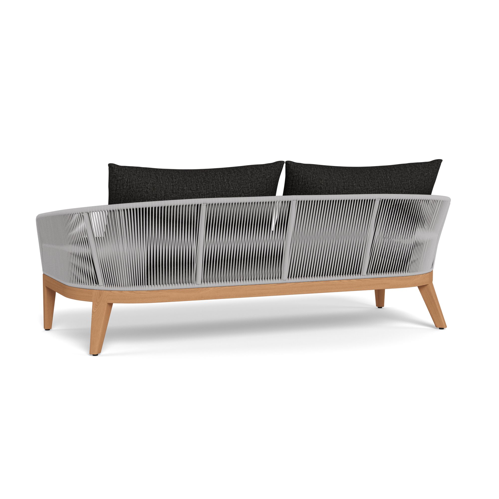 Harbour Avalon 2 Seat Sofa - Teak Natural, Copacabana Midnight, Rope Light Gray