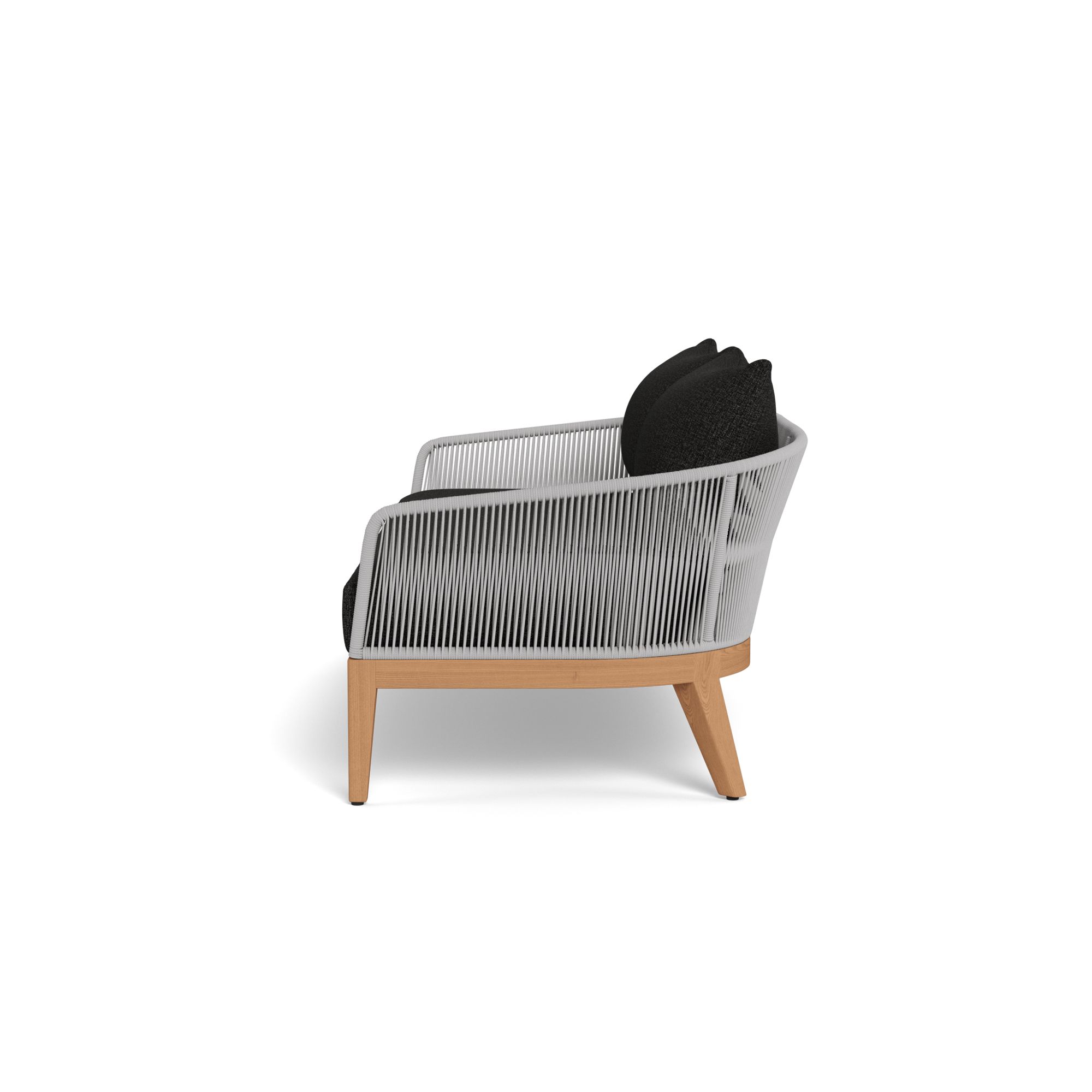 Harbour Avalon 2 Seat Sofa - Teak Natural, Copacabana Midnight, Rope Light Gray