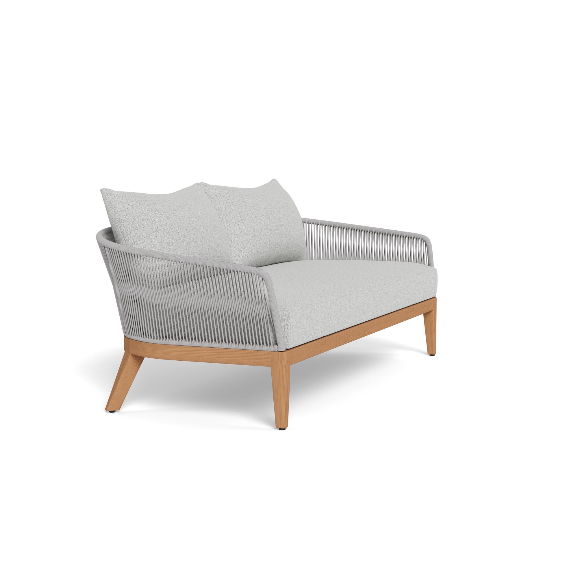 Harbour Avalon 2 Seat Sofa - Teak Natural, Copacabana Sand, Rope Light Gray