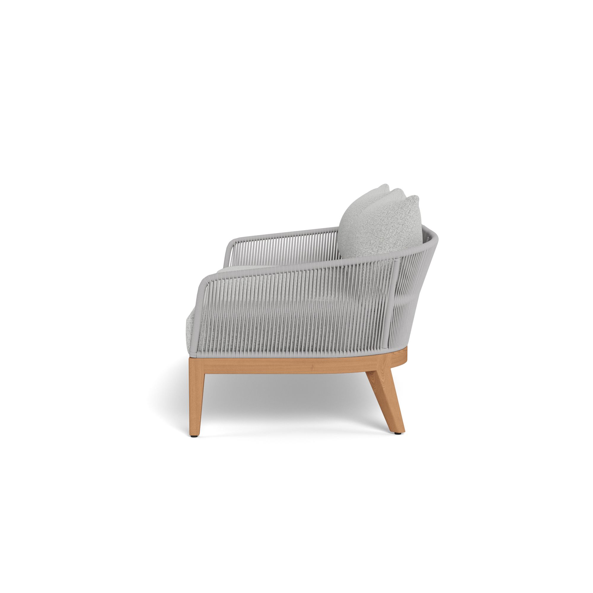 Harbour Avalon 2 Seat Sofa - Teak Natural, Copacabana Sand, Rope Light Gray