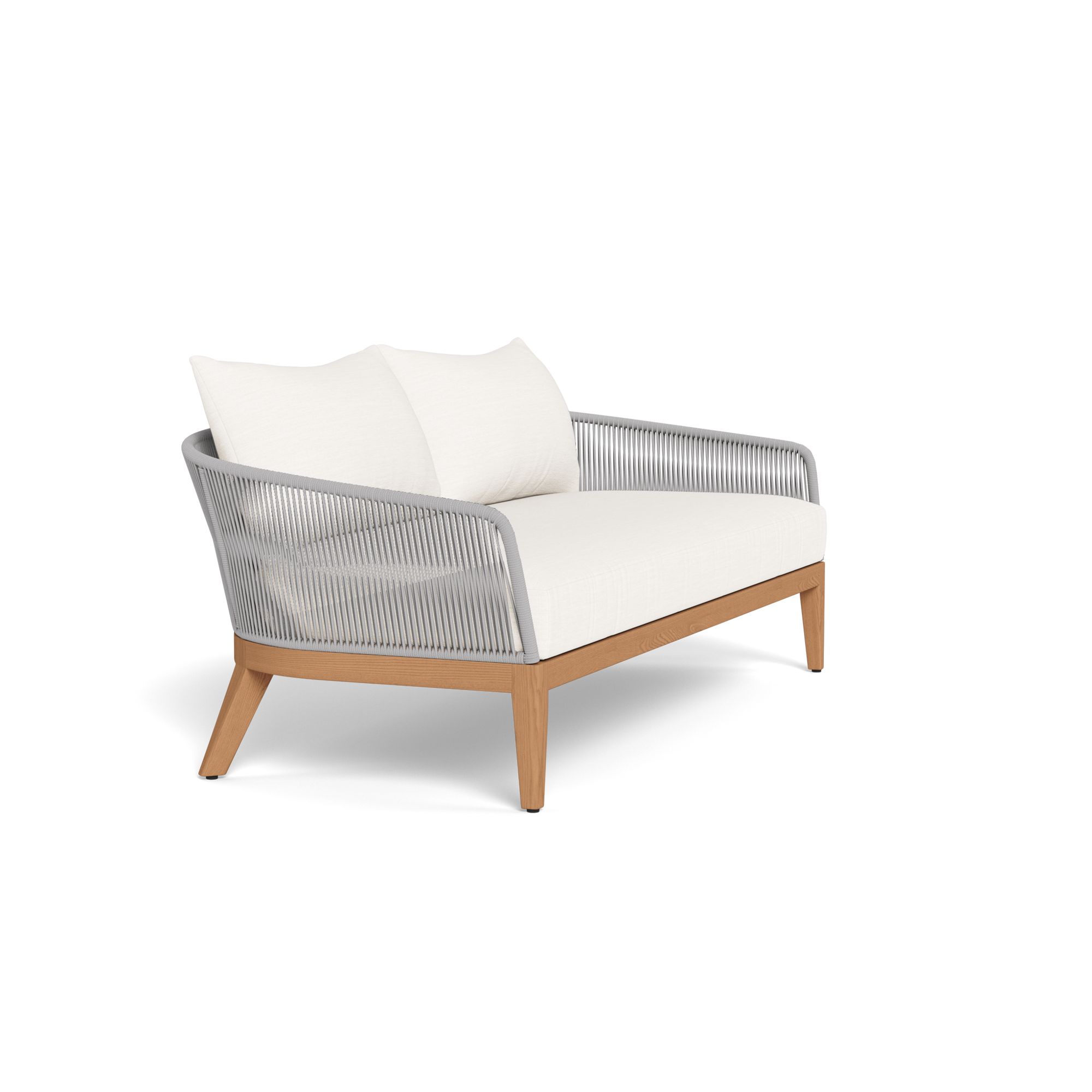 Harbour Avalon 2 Seat Sofa - Teak Natural, Panama Blanco, Rope Light Gray