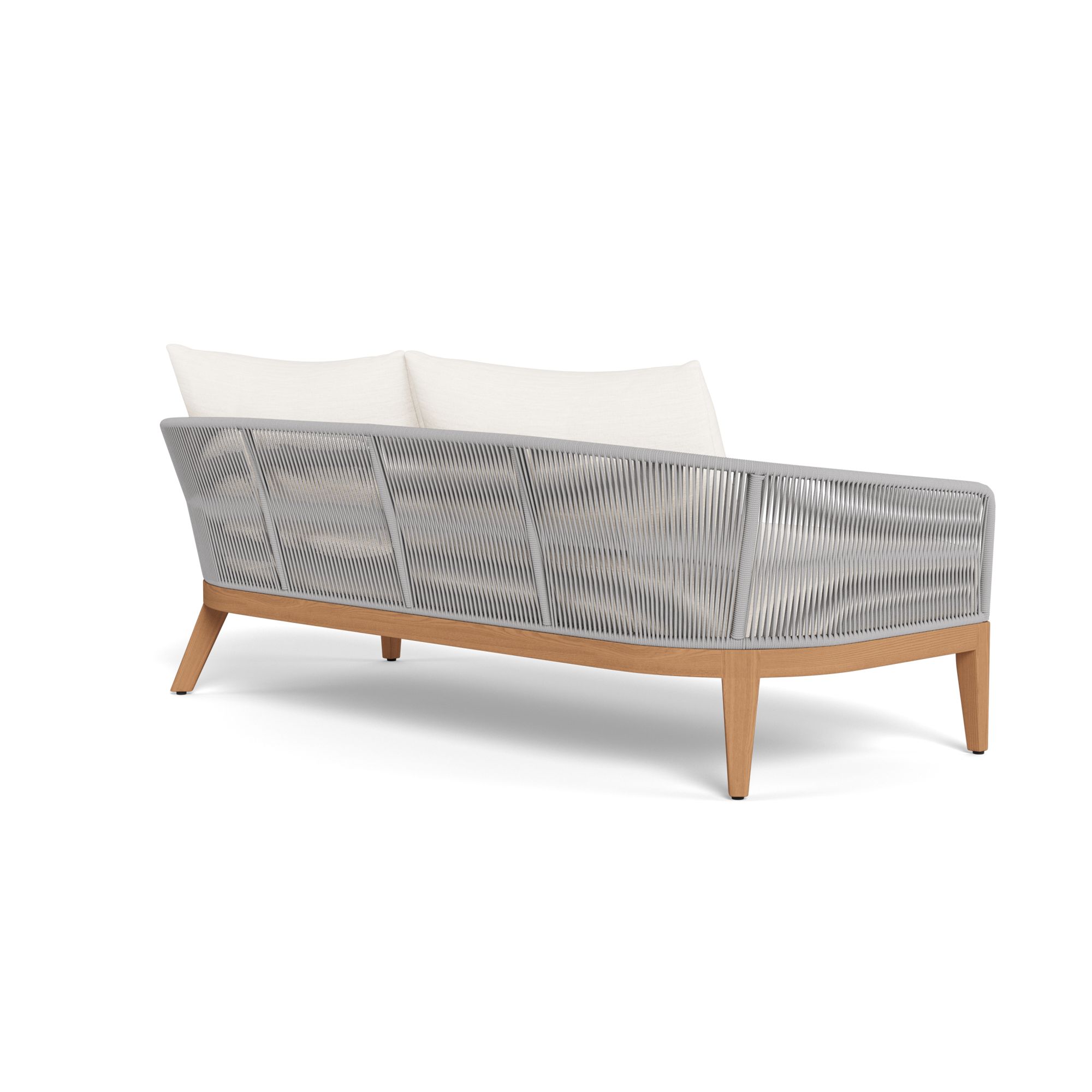 Harbour Avalon 2 Seat Sofa - Teak Natural, Panama Blanco, Rope Light Gray