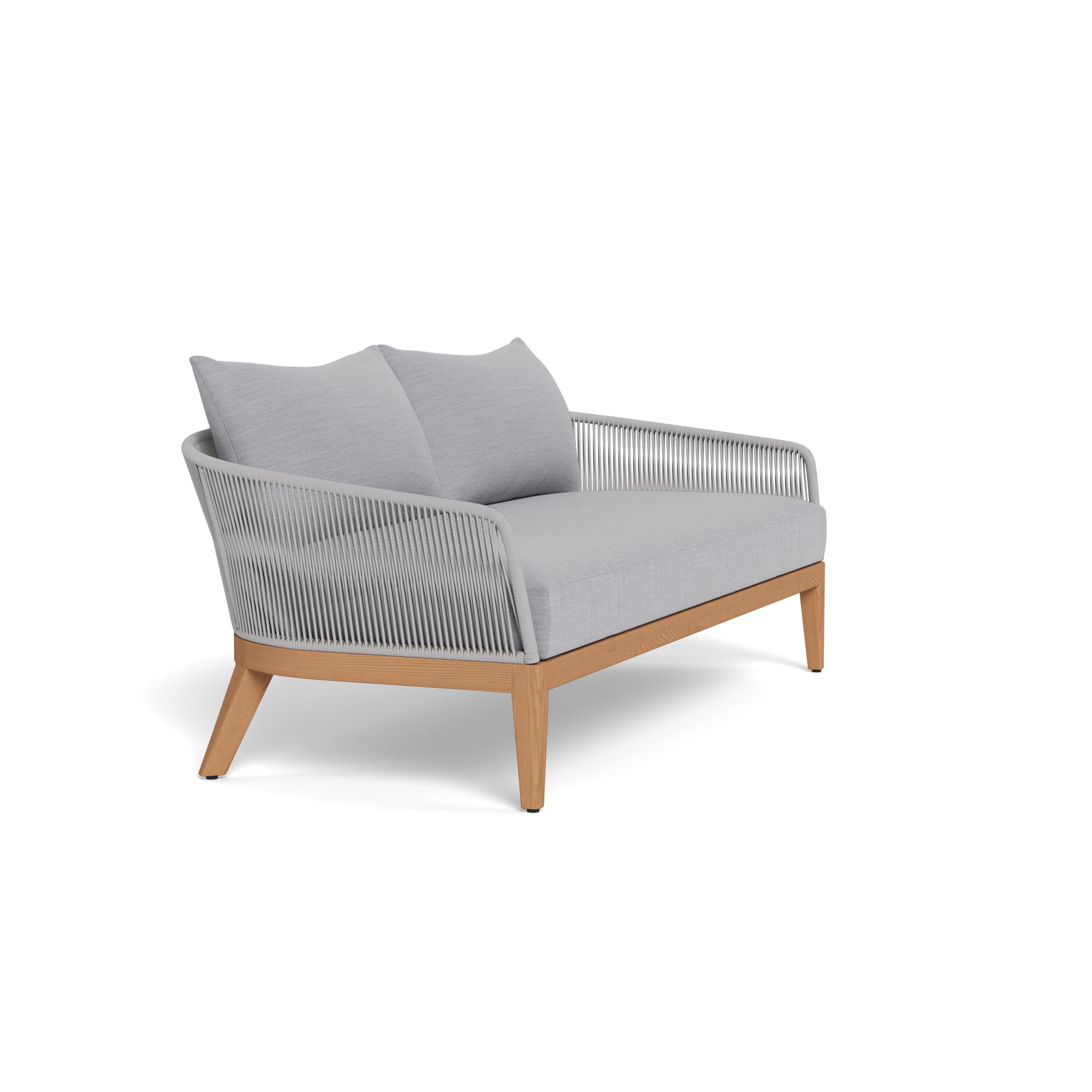 Harbour Avalon 2 Seat Sofa - Teak Natural, Panama Cloud, Rope Light Gray