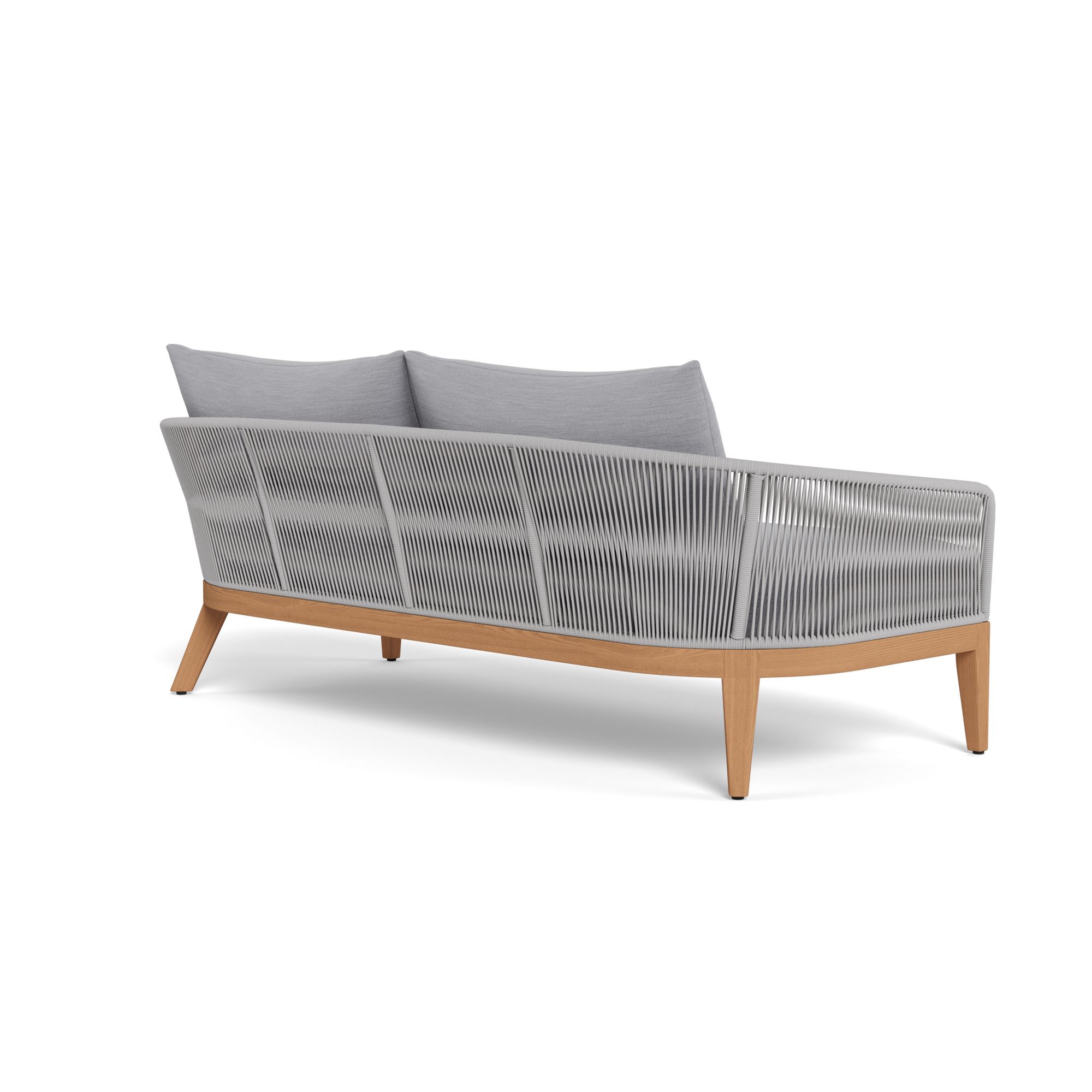 Harbour Avalon 2 Seat Sofa - Teak Natural, Panama Cloud, Rope Light Gray