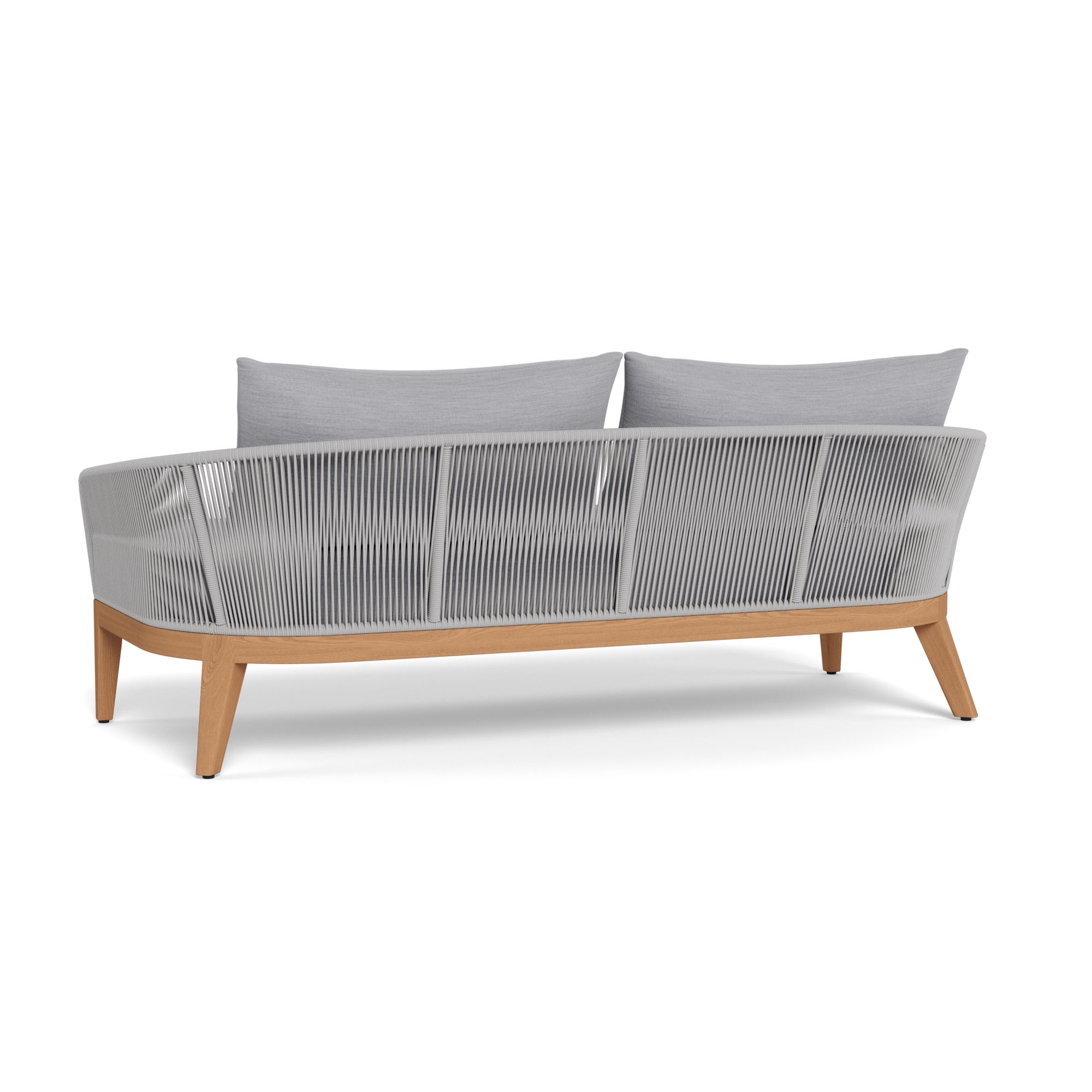 Harbour Avalon 2 Seat Sofa - Teak Natural, Panama Cloud, Rope Light Gray