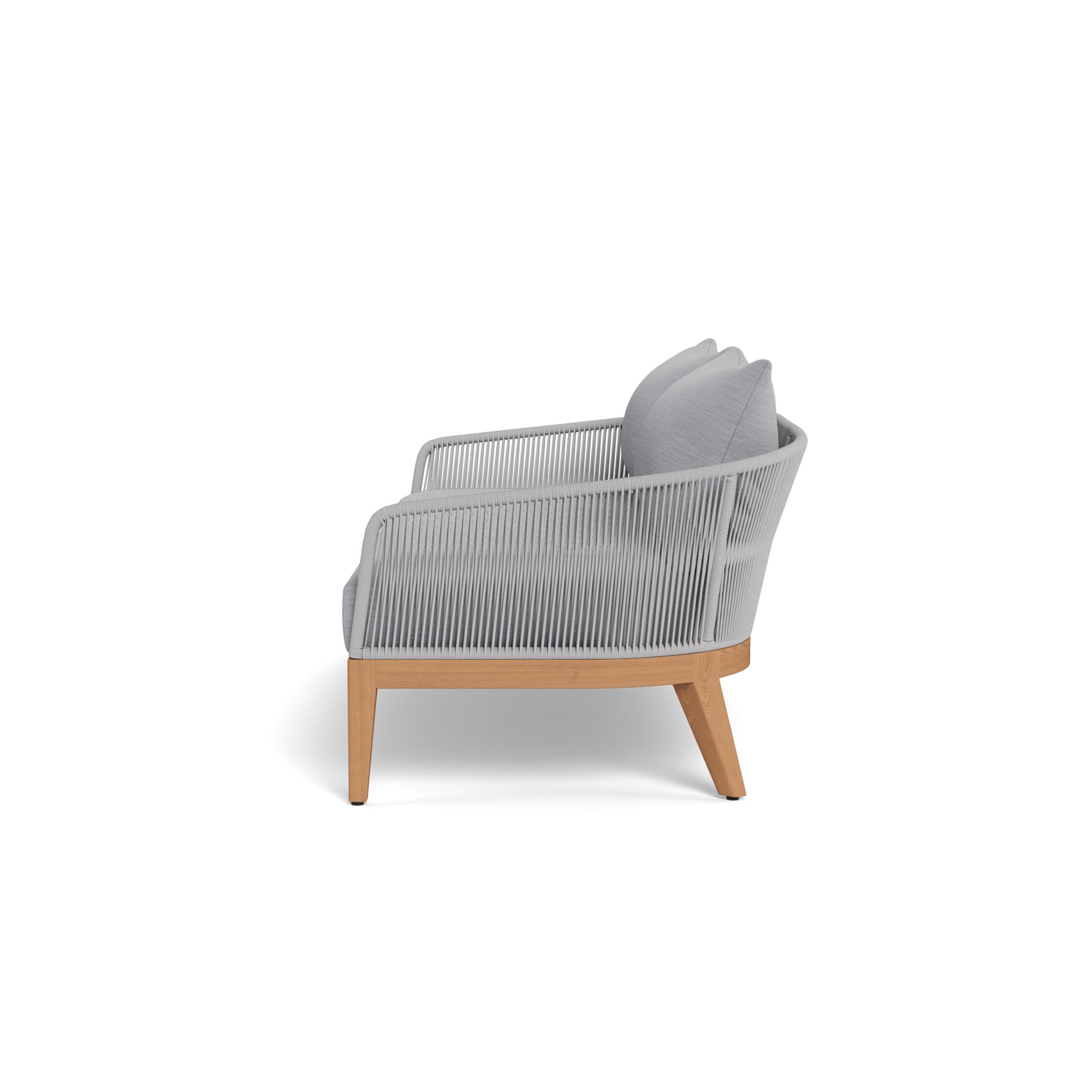 Harbour Avalon 2 Seat Sofa - Teak Natural, Panama Cloud, Rope Light Gray