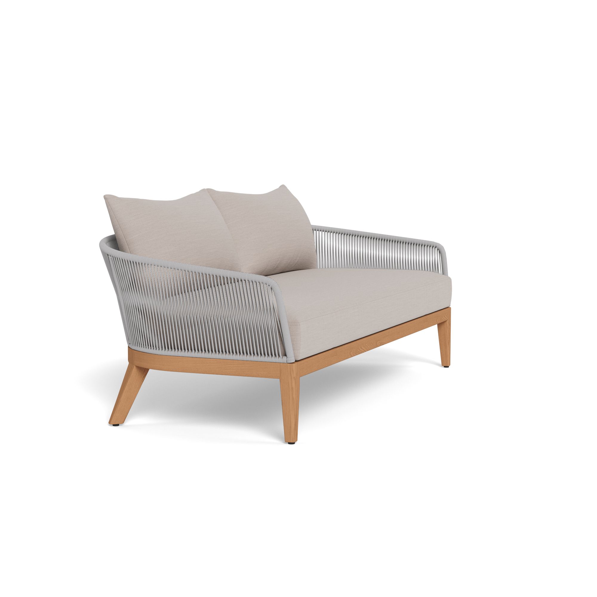 Harbour Avalon 2 Seat Sofa - Teak Natural, Panama Marble, Rope Light Gray