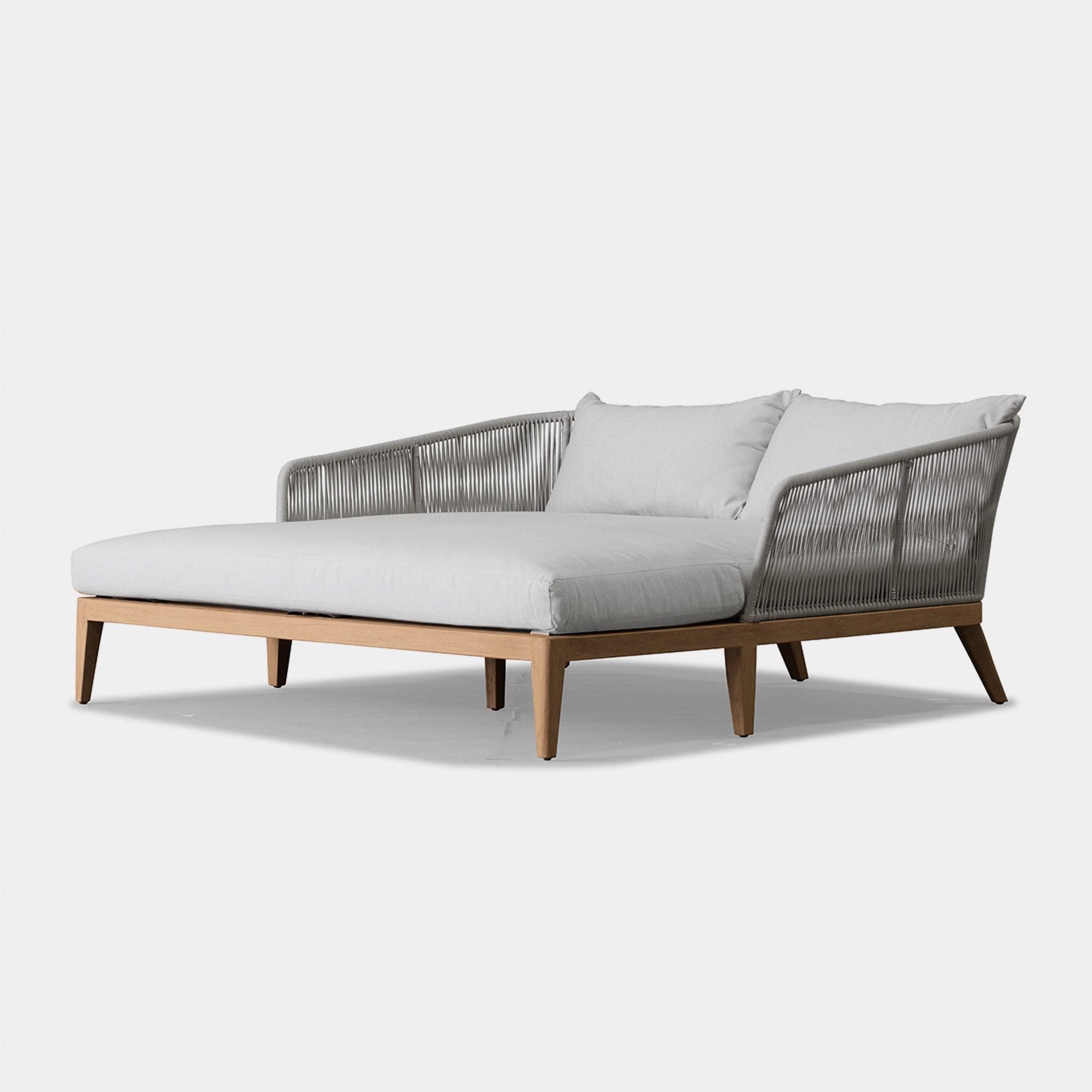 Harbour Avalon Daybed - Teak Natural, Lisos Grafito, Rope Light Gray