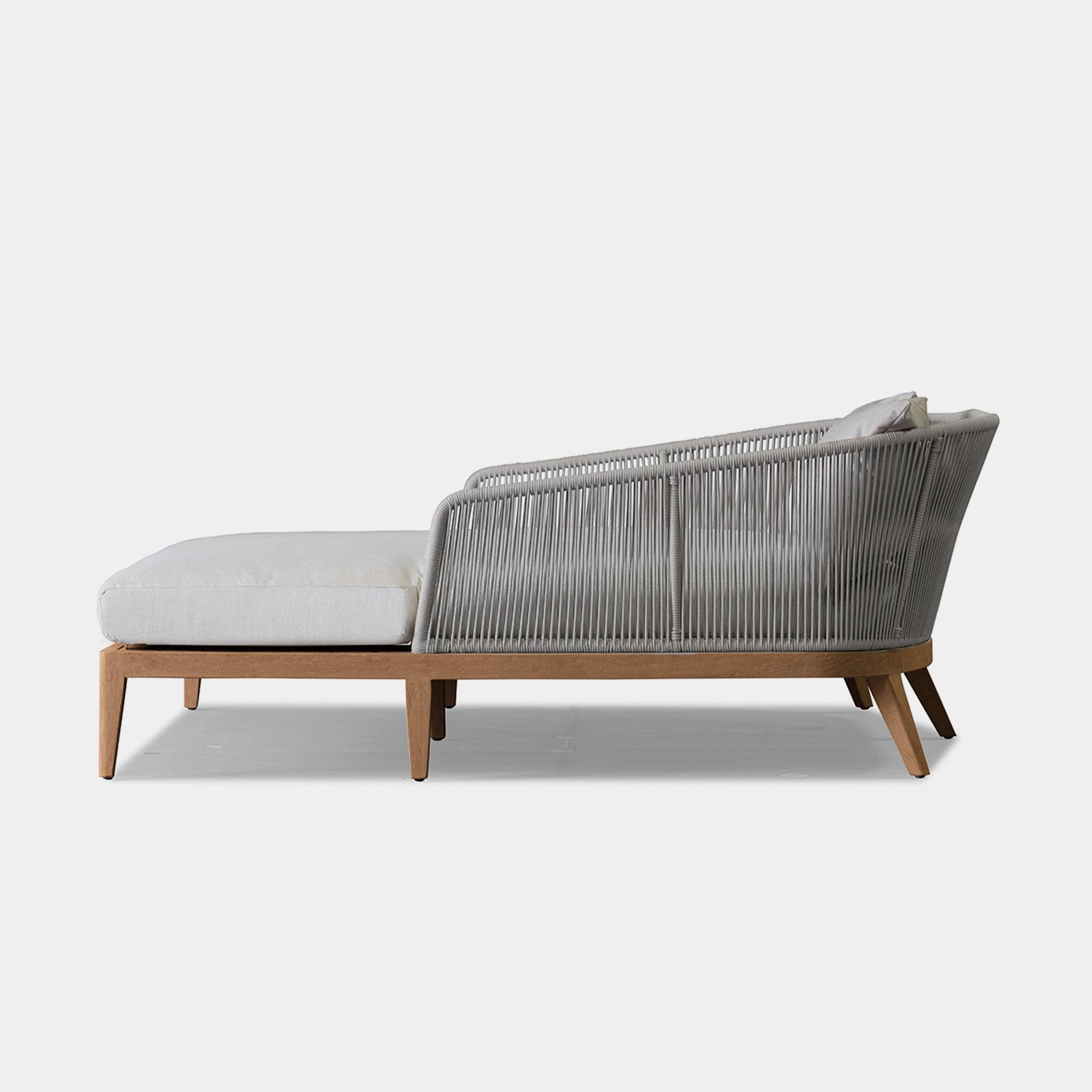 Harbour Avalon Daybed - Teak Natural, Lisos Grafito, Rope Light Gray