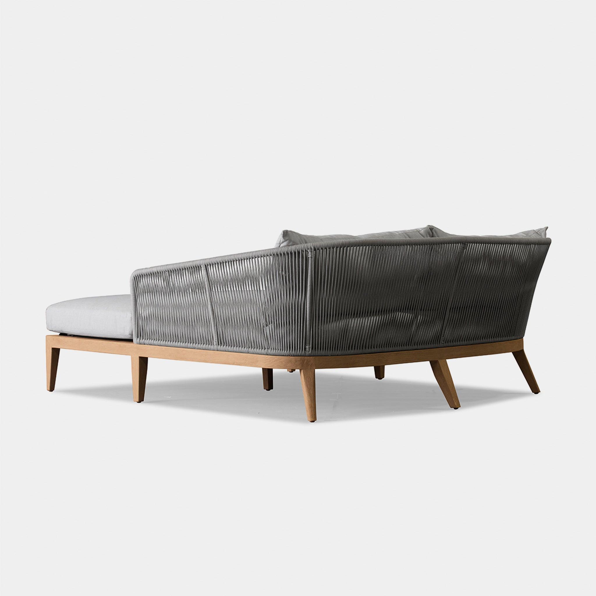 Harbour Avalon Daybed - Teak Natural, Lisos Grafito, Rope Light Gray