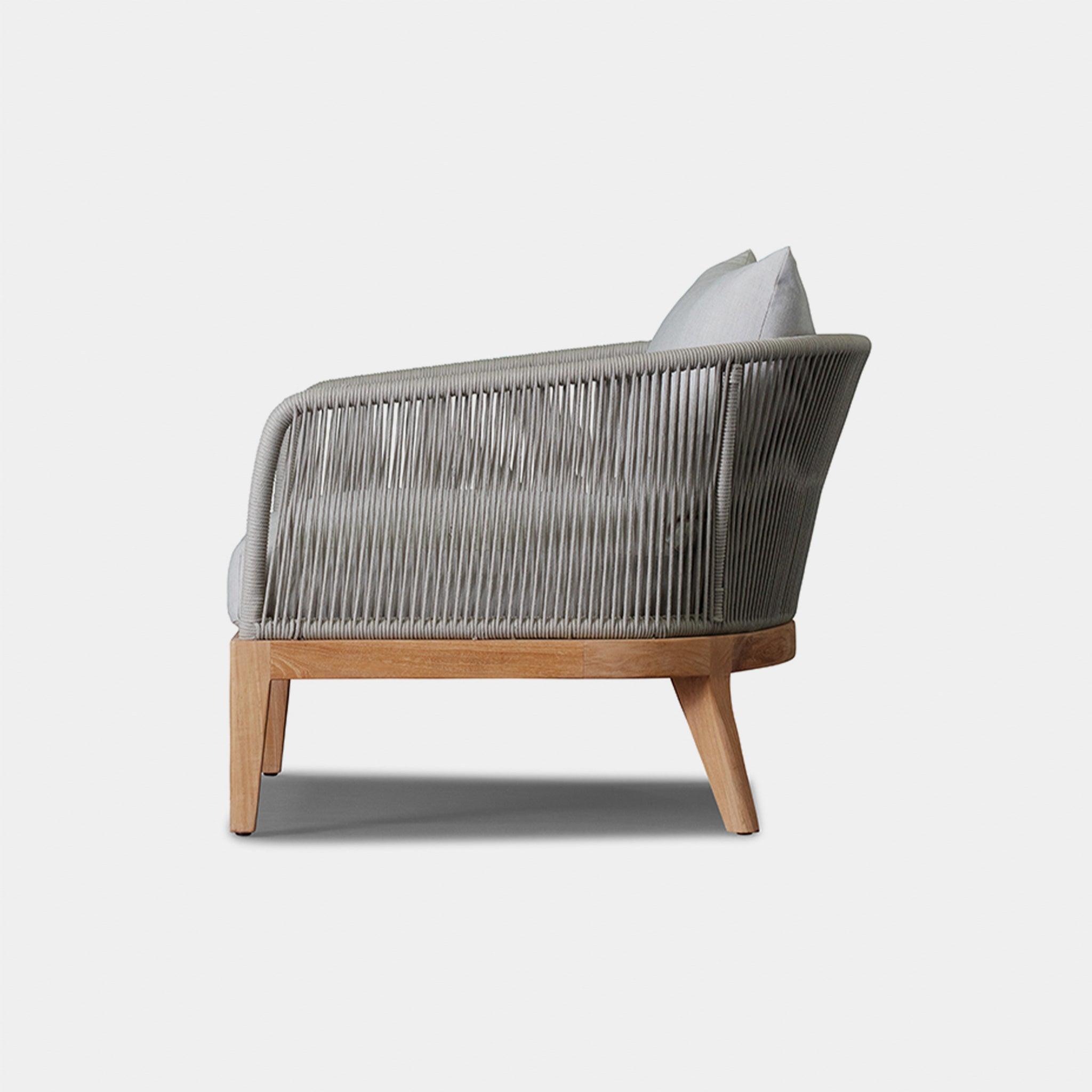 Harbour Avalon Lounge Chair - Teak Natural, Lisos Grafito, Rope Light Gray