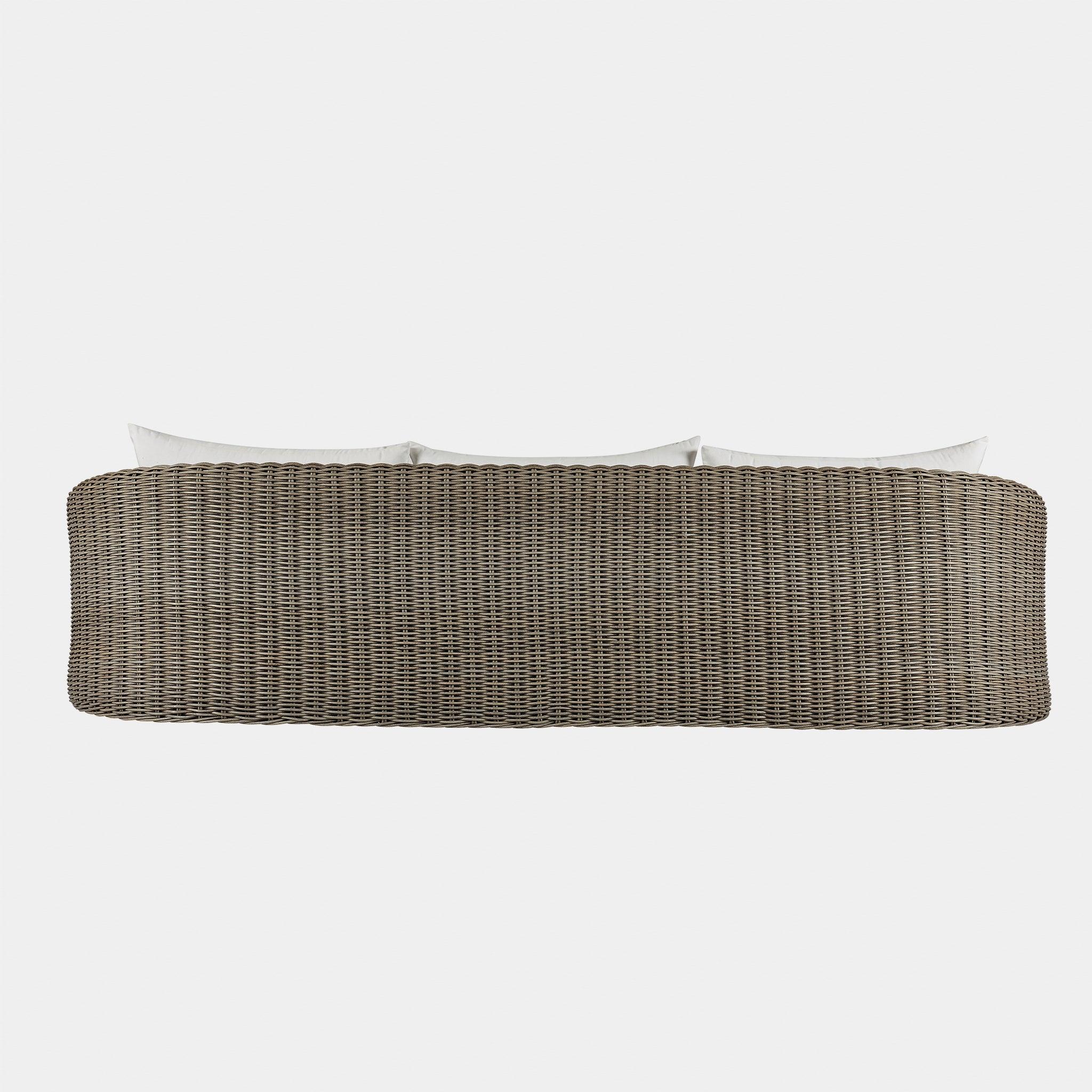 Harbour Barcelona 3 Seat Sofa - Wicker Gray, Lisos Grafito