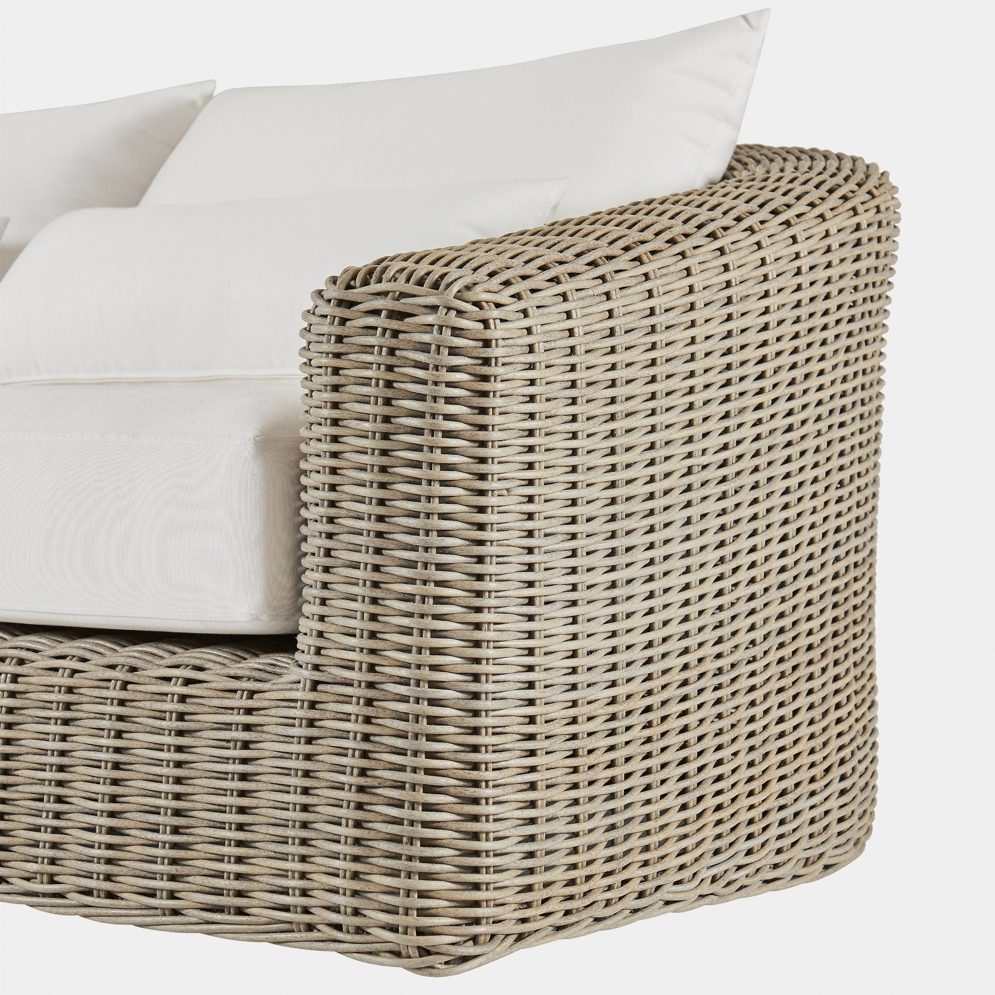 Harbour Barcelona 3 Seat Sofa - Wicker Gray, Lisos Grafito