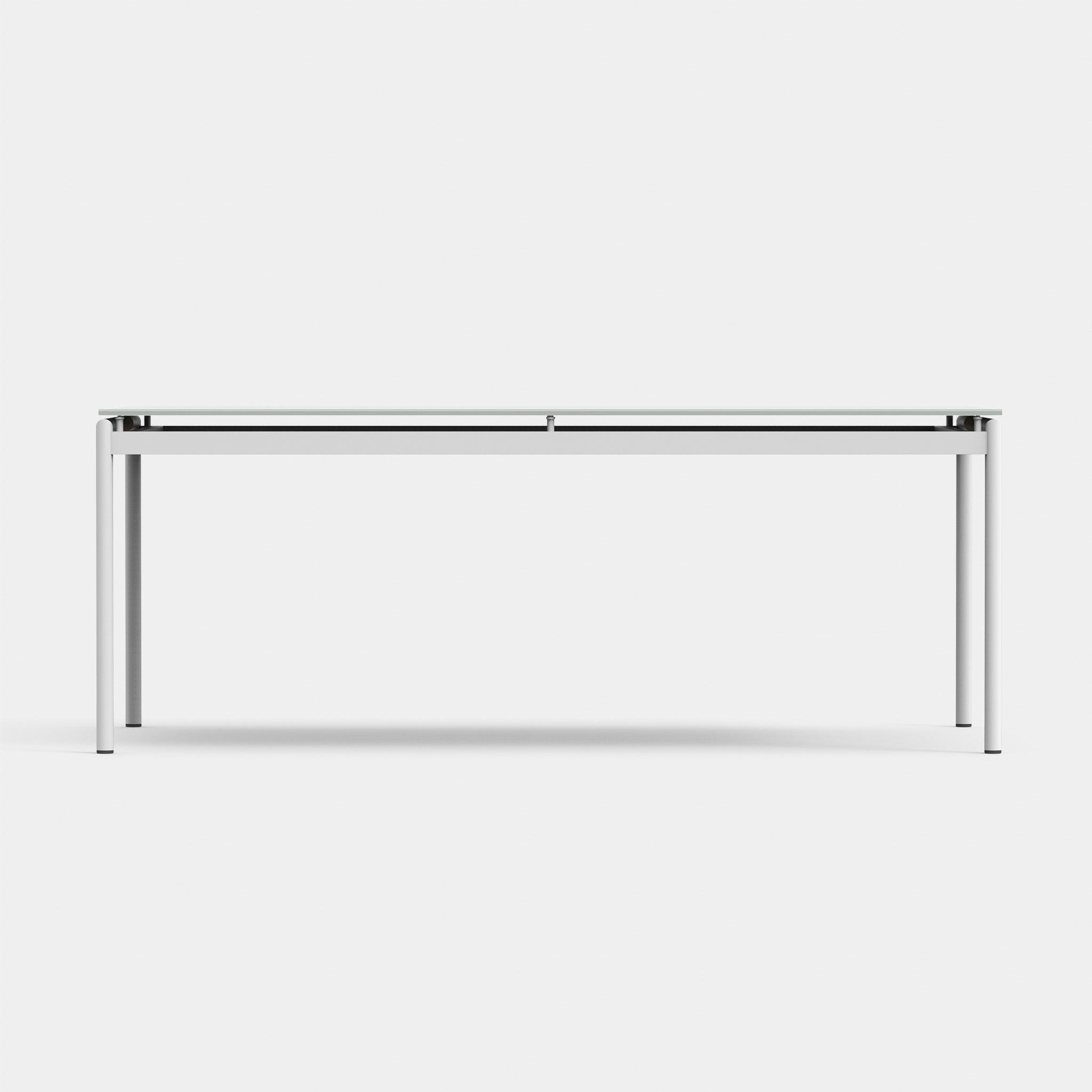 Harbour Breeze Glass Dining Table 79" - Aluminum Asteroid, Glass Taupe