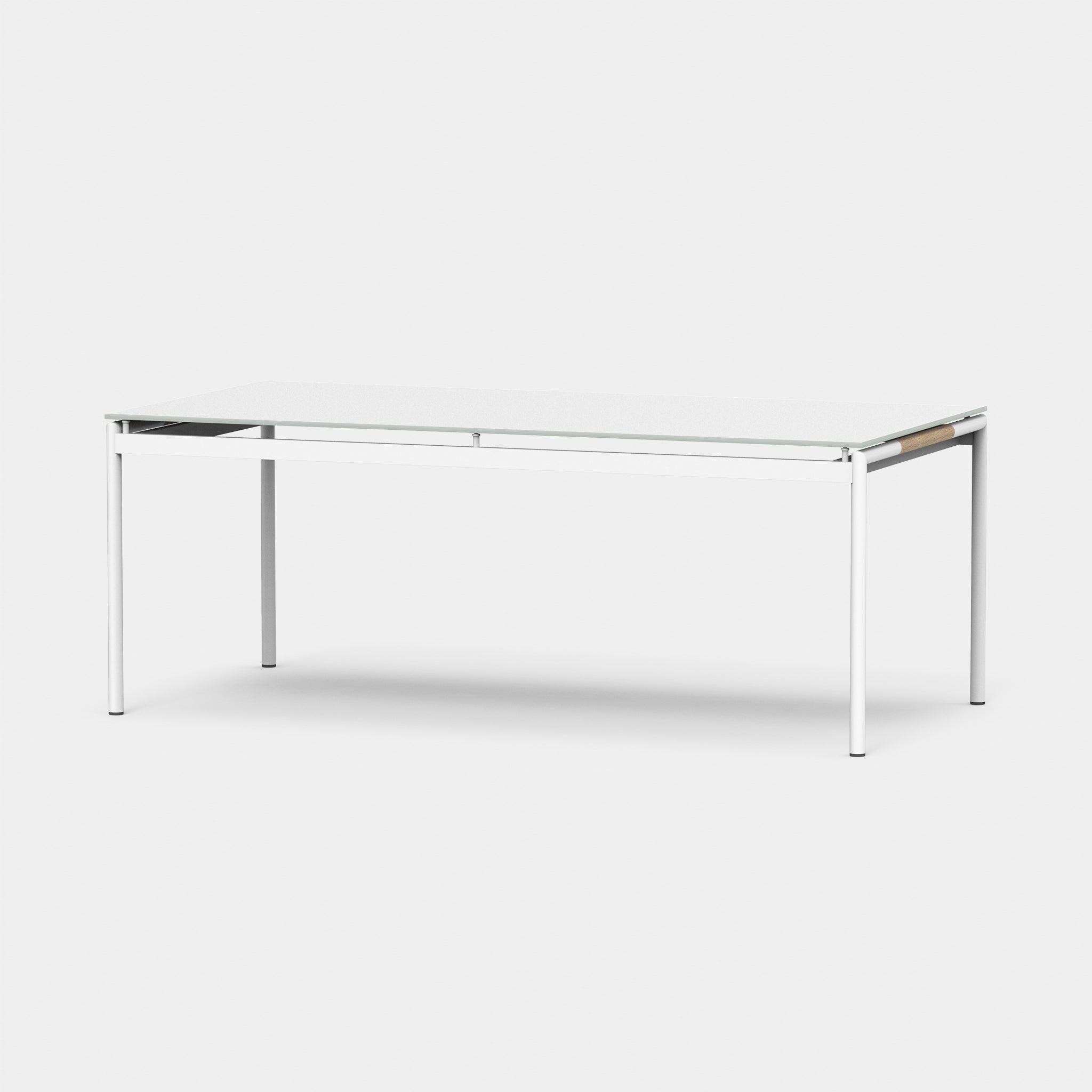 Harbour Breeze Glass Dining Table 79" - Aluminum Asteroid, Glass Taupe