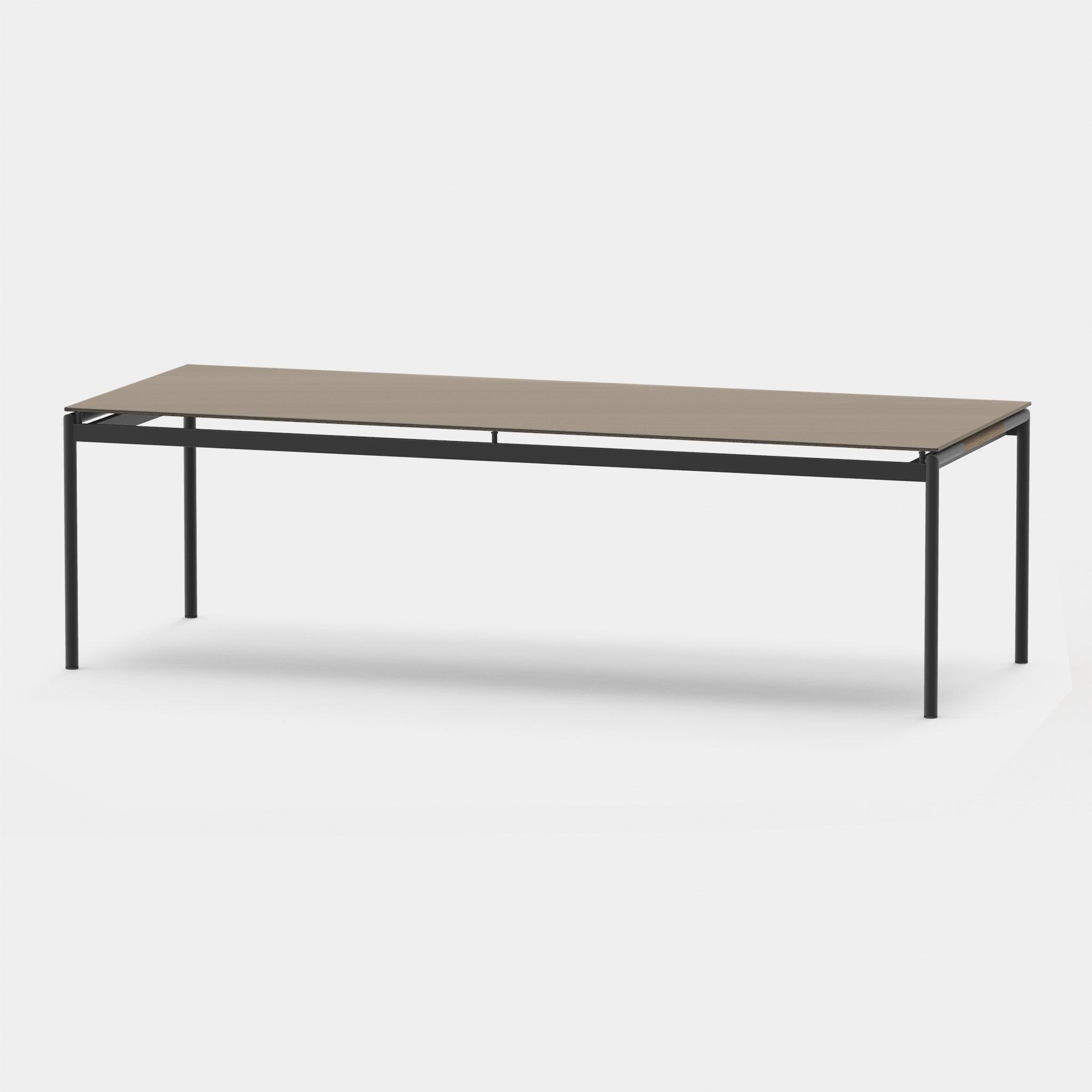 Harbour Breeze Glass Dining Table 102" - Aluminum Asteroid, Glass Taupe