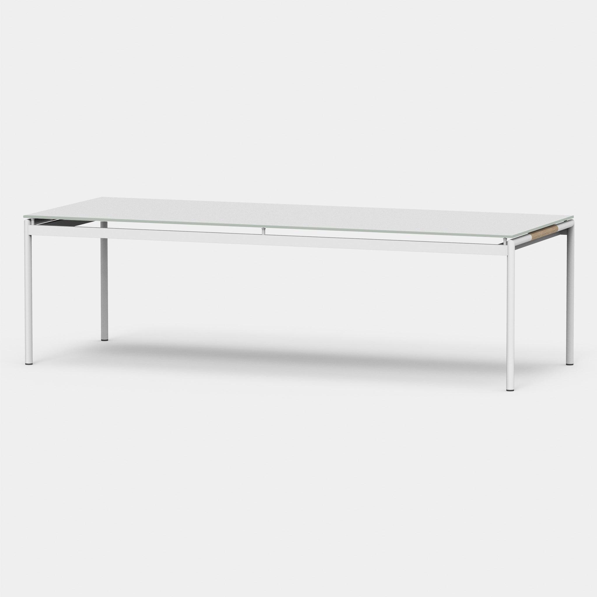 Harbour Breeze Glass Dining Table 102" - Aluminum Asteroid, Glass Taupe