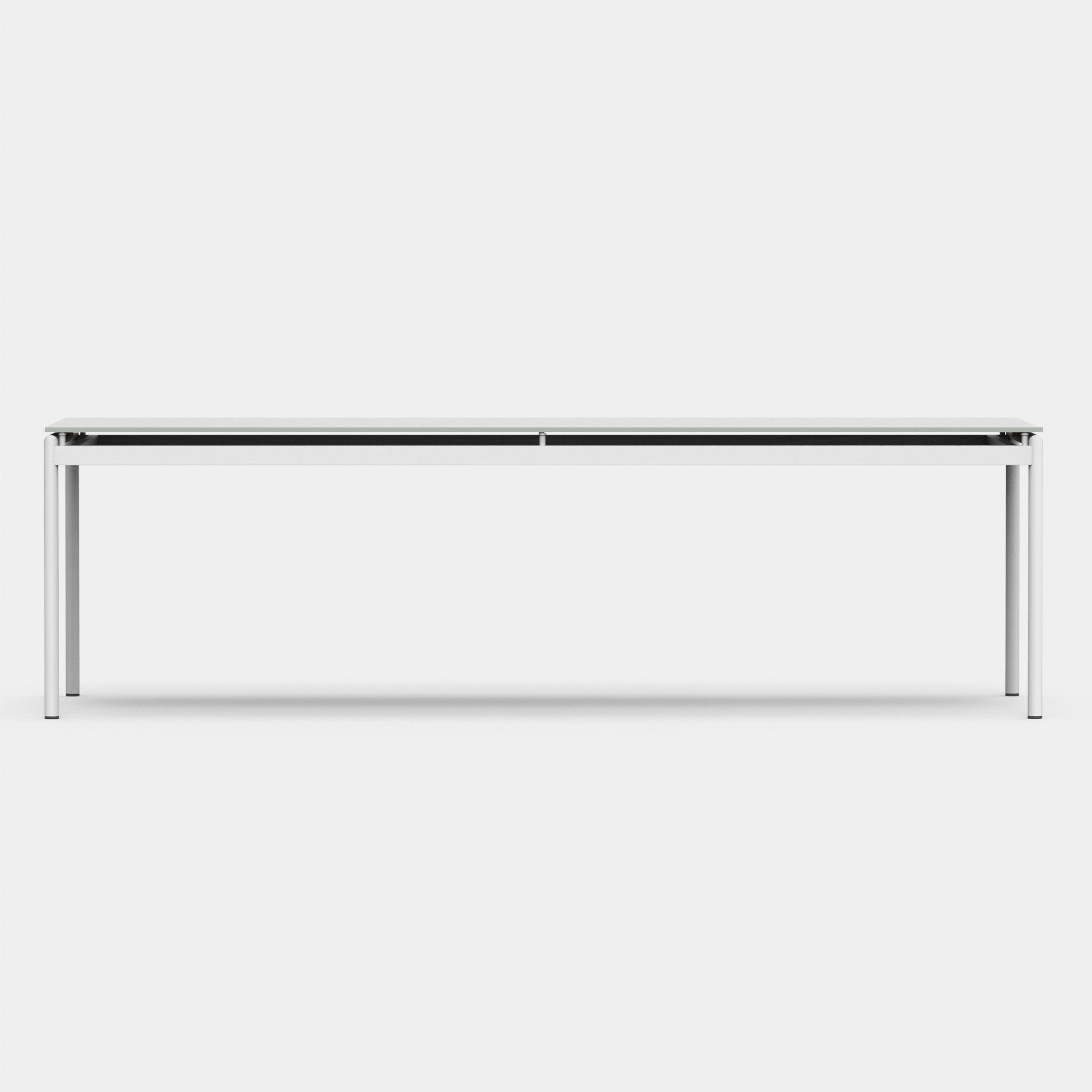 Harbour Breeze Glass Dining Table 102" - Aluminum White, Glass White