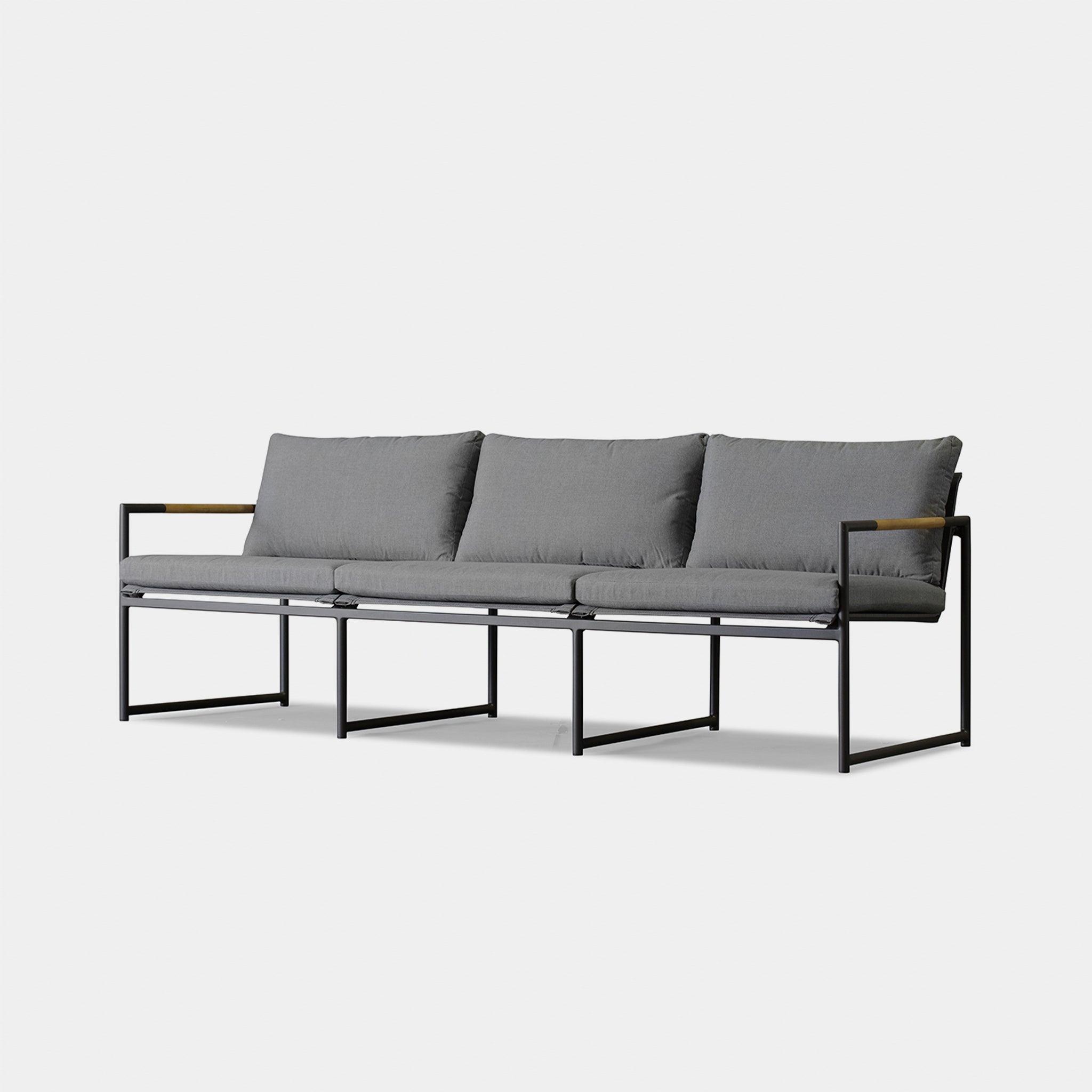 Harbour Breeze 3 Seat Sofa - Aluminum Asteroid, Lisos Grafito, Batyline Silver