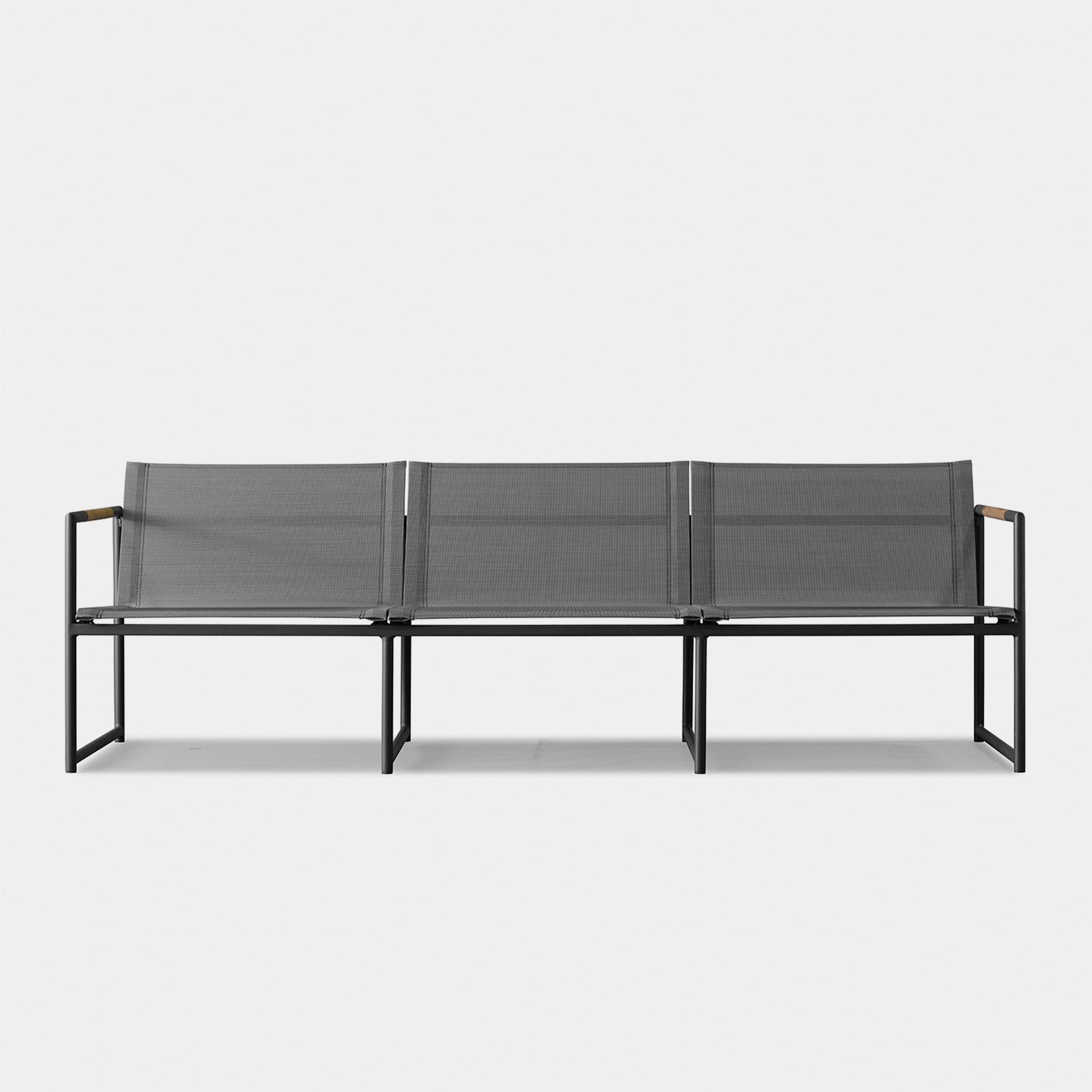 Harbour Breeze 3 Seat Sofa - Aluminum Asteroid, Lisos Grafito, Batyline Silver