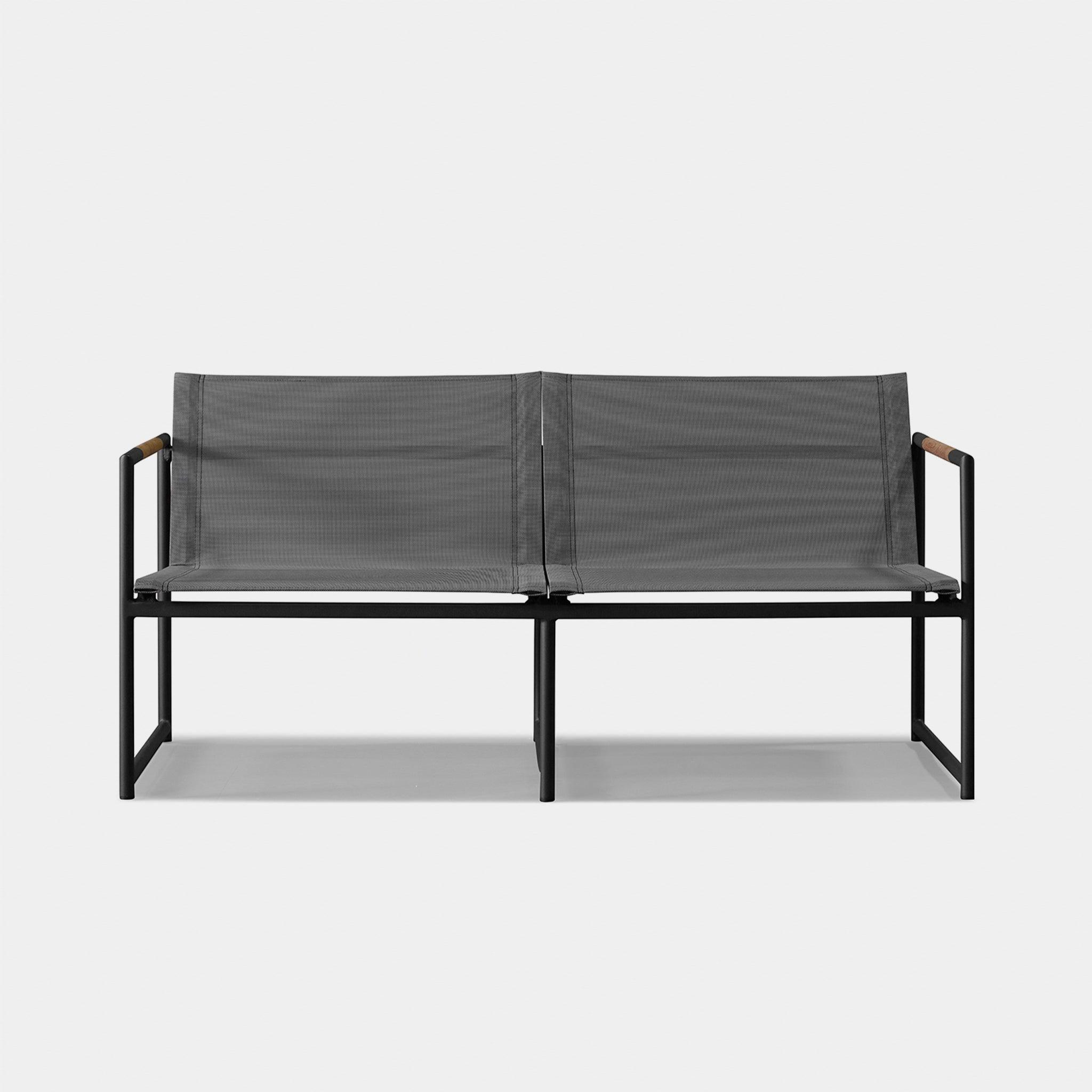 Harbour Breeze 2 Seat Sofa - Aluminum Asteroid, Lisos Grafito, Batyline Silver