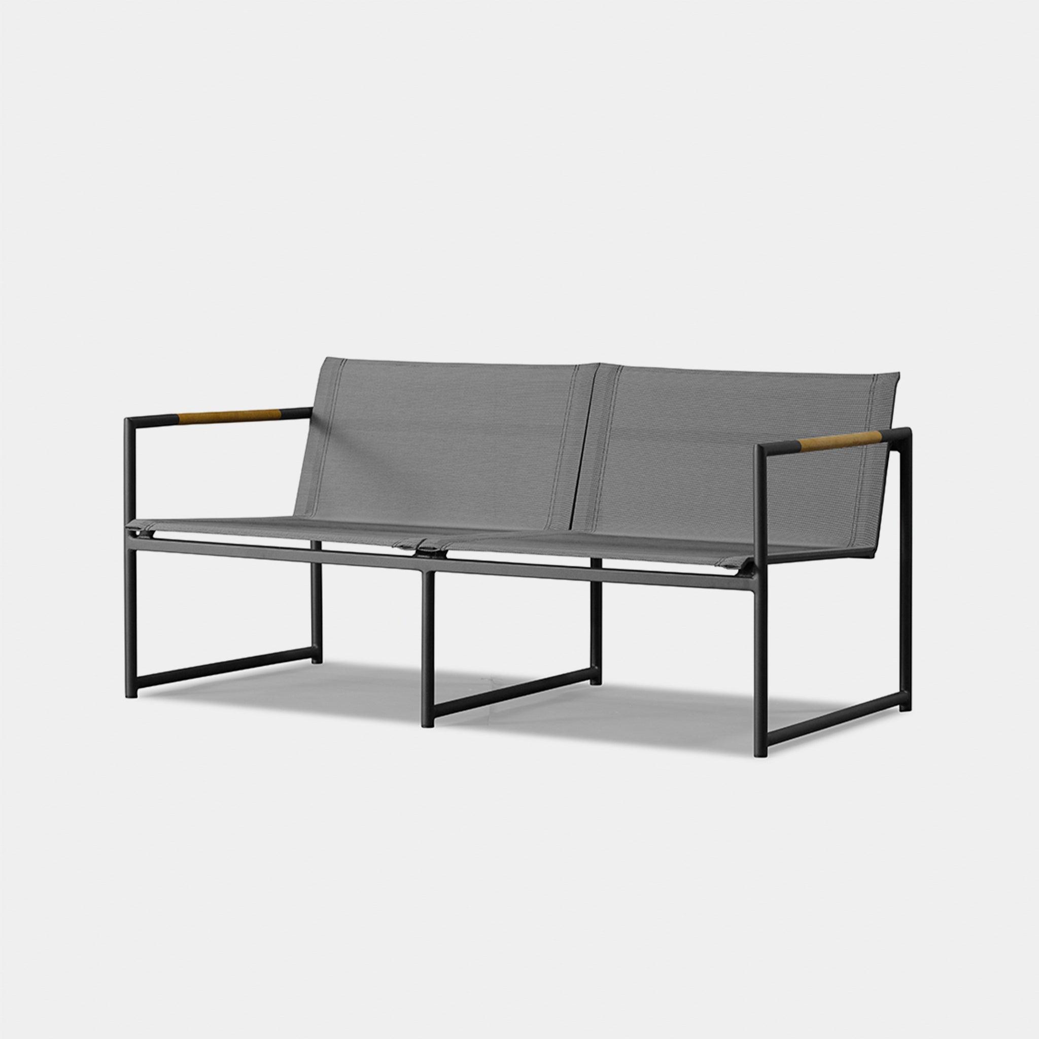 Harbour Breeze 2 Seat Sofa - Aluminum Asteroid, Lisos Grafito, Batyline Silver