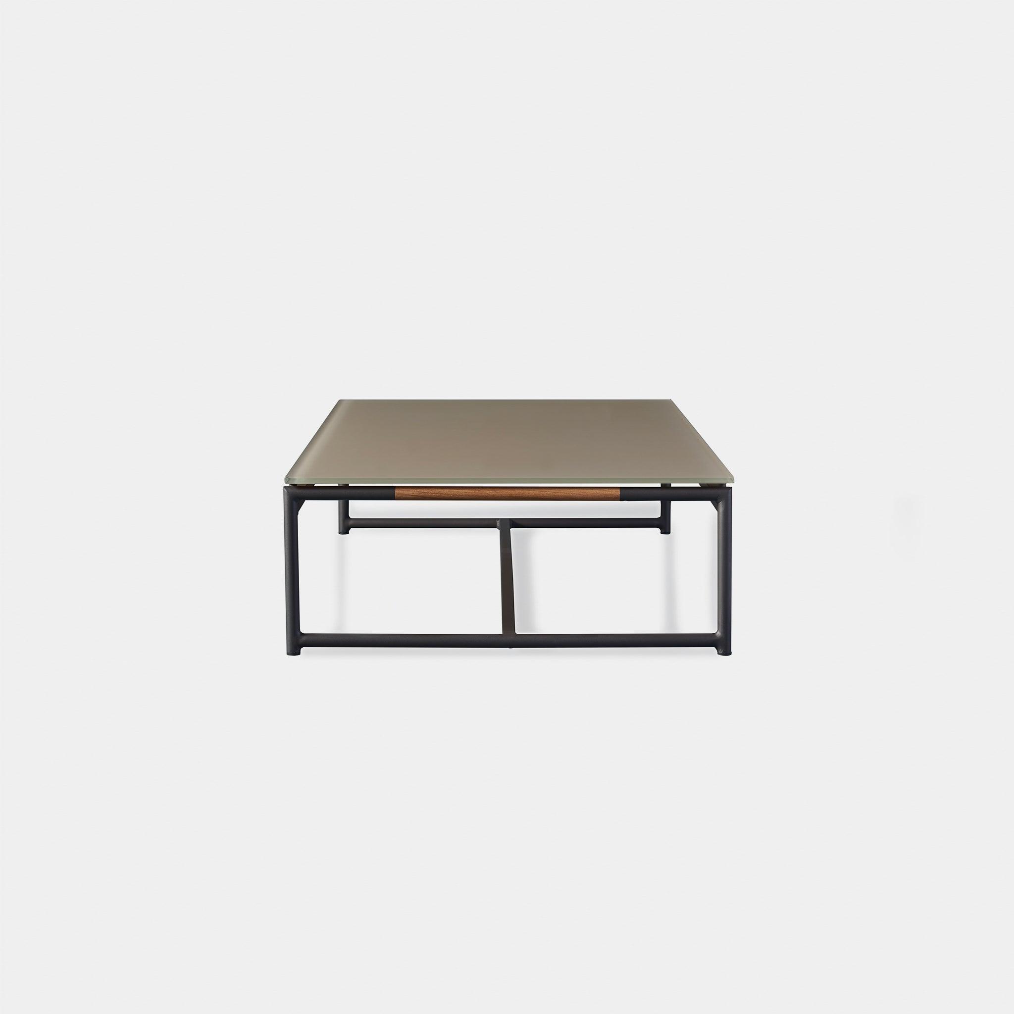 Harbour Breeze Coffee Table - Aluminum Asteroid, Glass Taupe