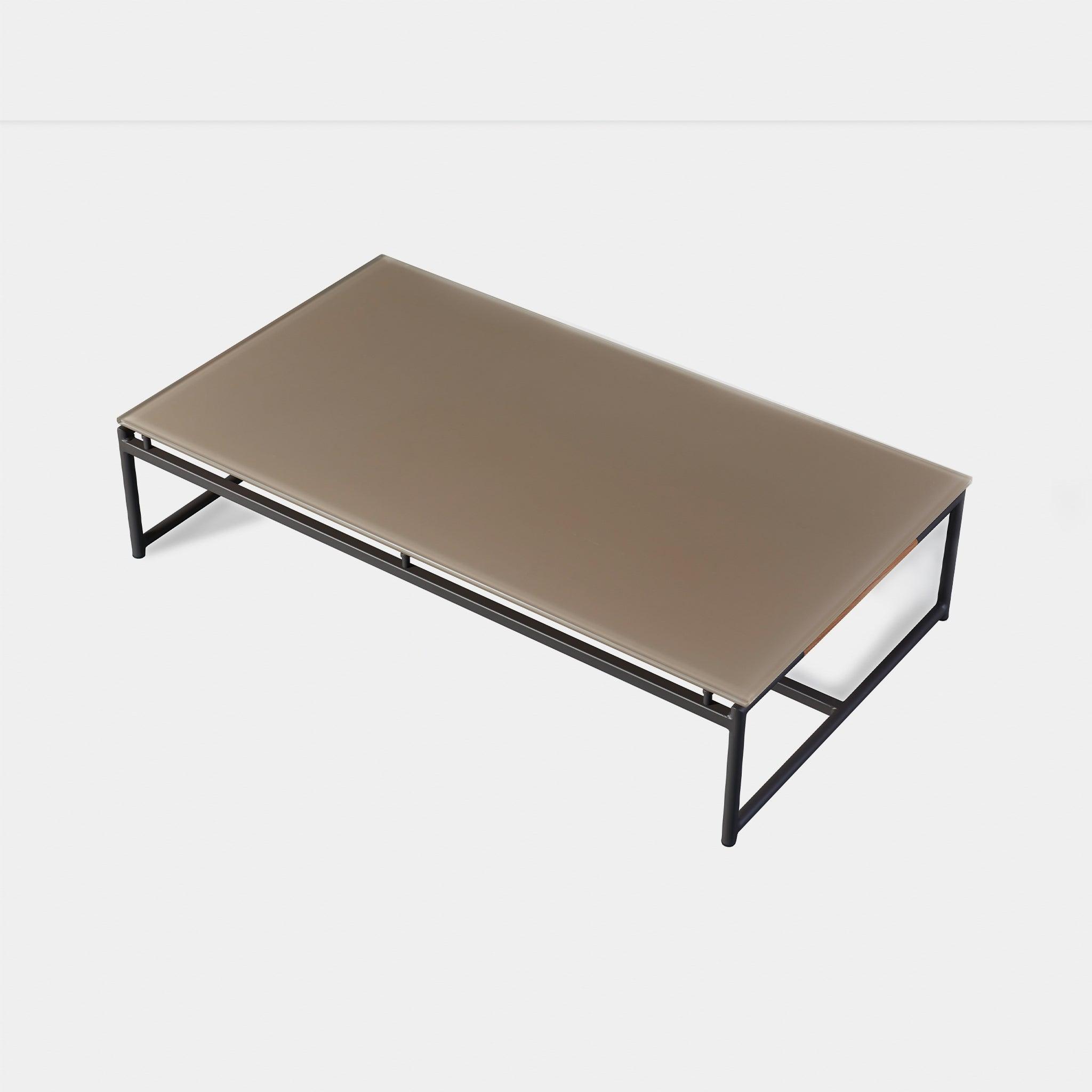 Harbour Breeze Coffee Table - Aluminum Asteroid, Glass Taupe