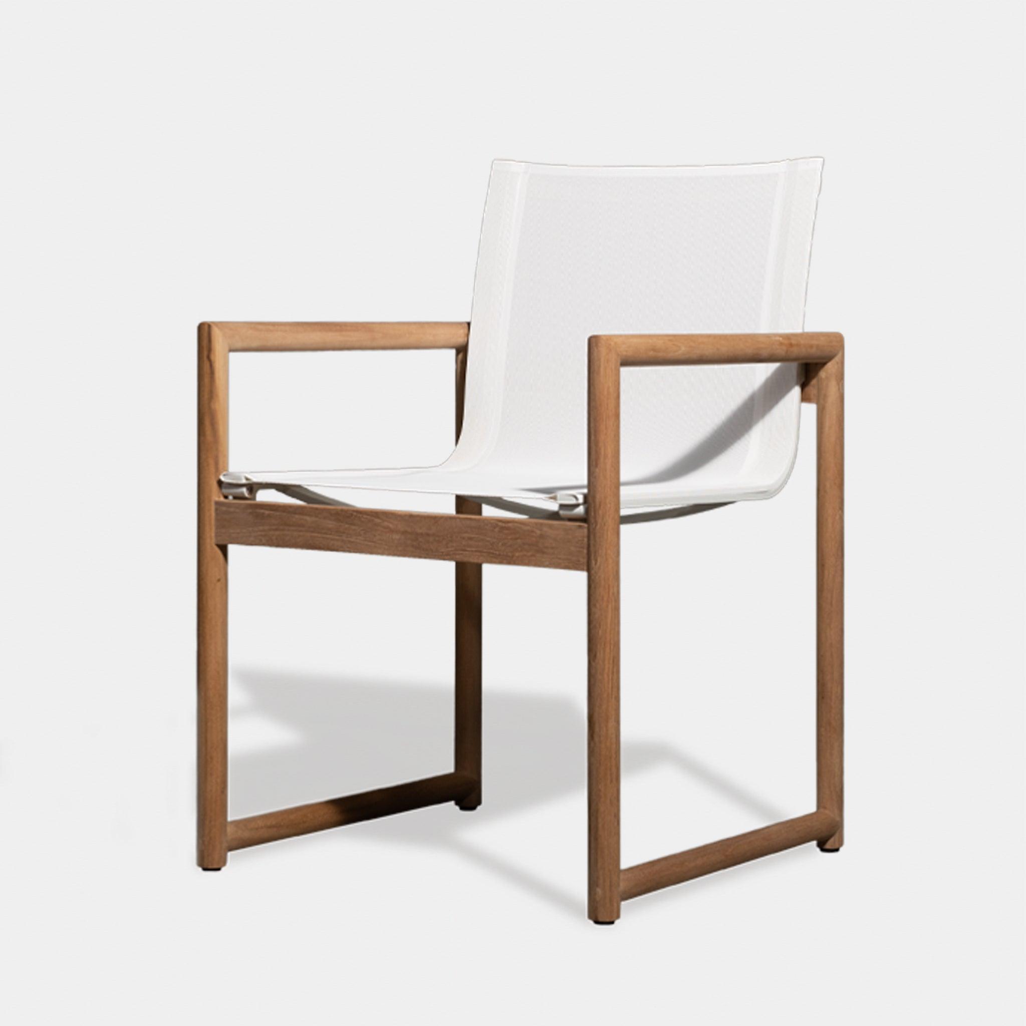 Harbour Breeze Xl Teak Dining Chair - Teak Brown, Batyline Black