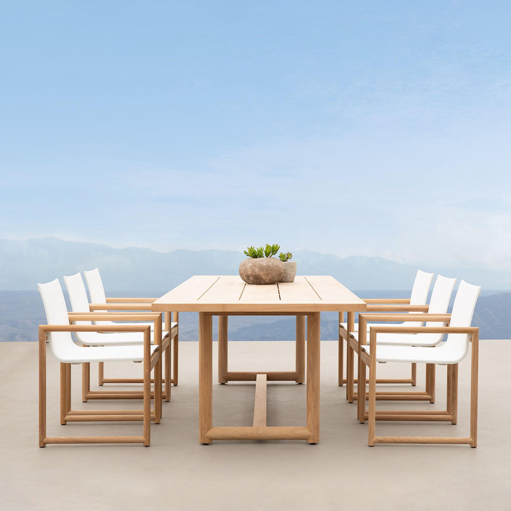 Harbour Breeze Xl Teak Dining Chair - Teak Natural, Batyline Silver