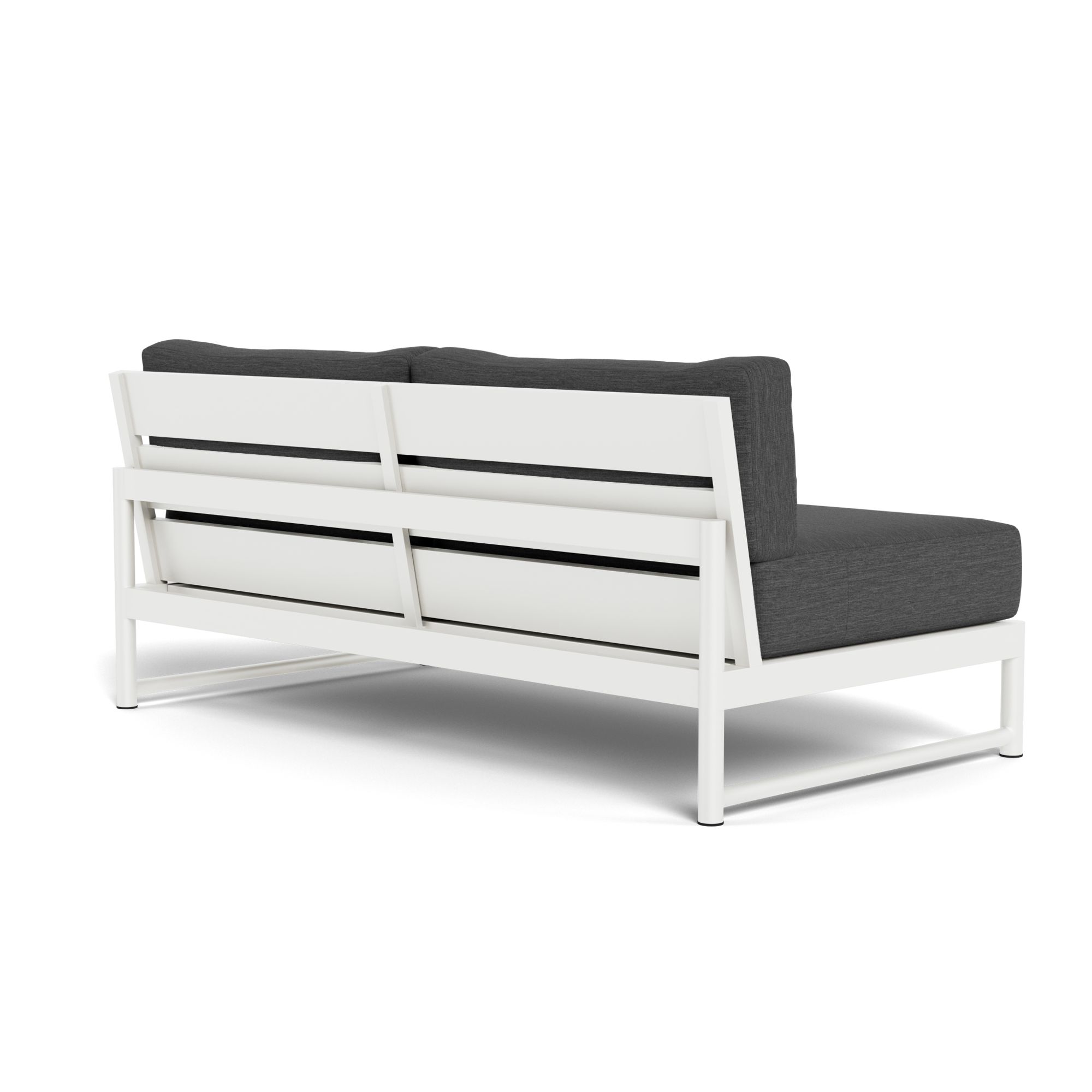 Harbour Breeze Xl 2 Seat Armless Sofa - Aluminum White, Lisos Grafito