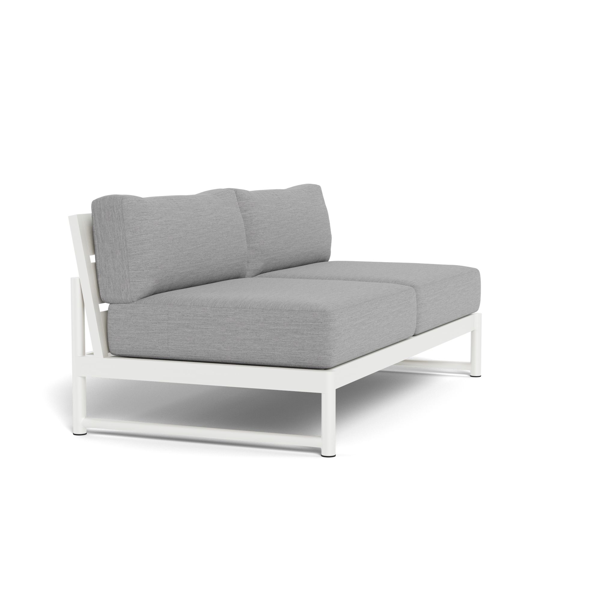 Harbour Breeze Xl 2 Seat Armless Sofa - Aluminum White, Lisos Piedra