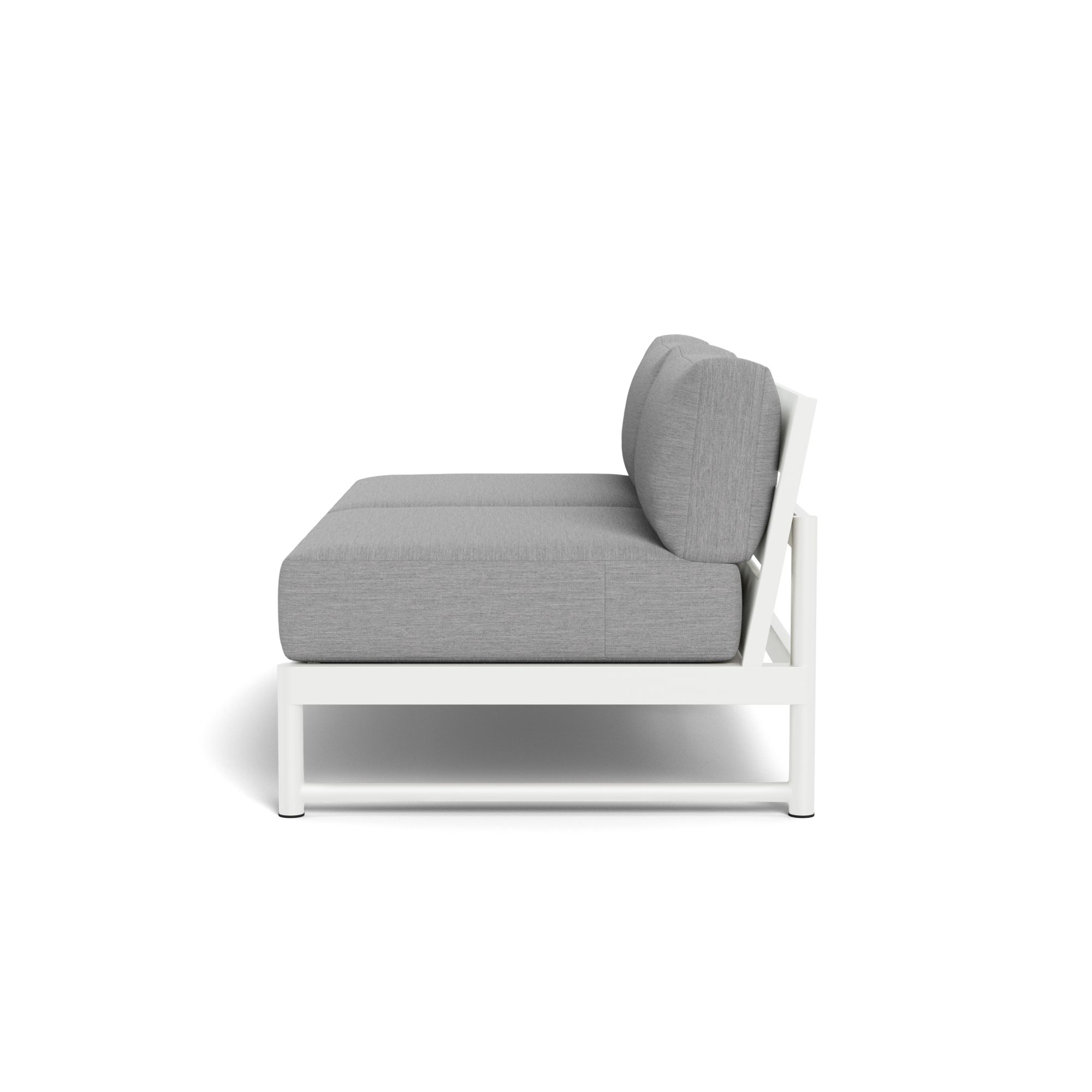 Harbour Breeze Xl 2 Seat Armless Sofa - Aluminum White, Lisos Piedra