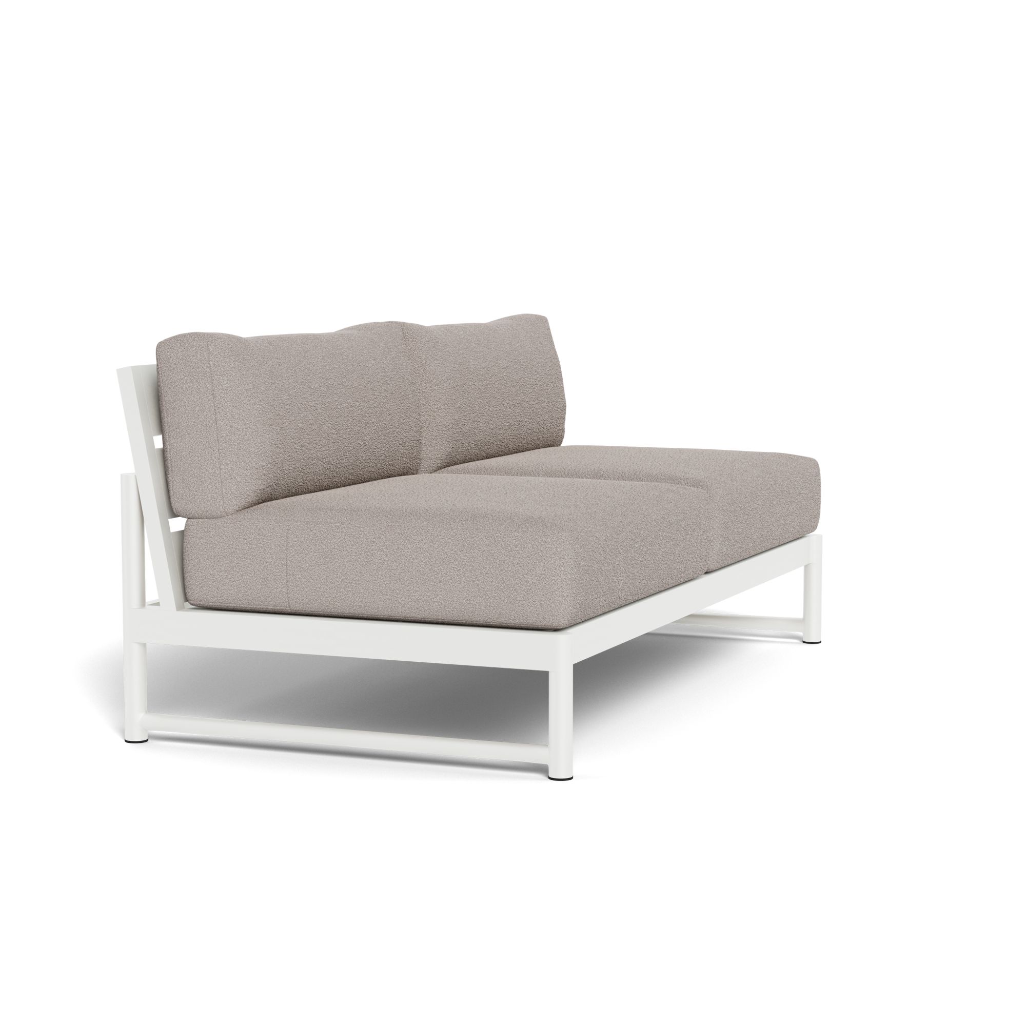 Harbour Breeze Xl 2 Seat Armless Sofa - Aluminum White, Riviera Stone