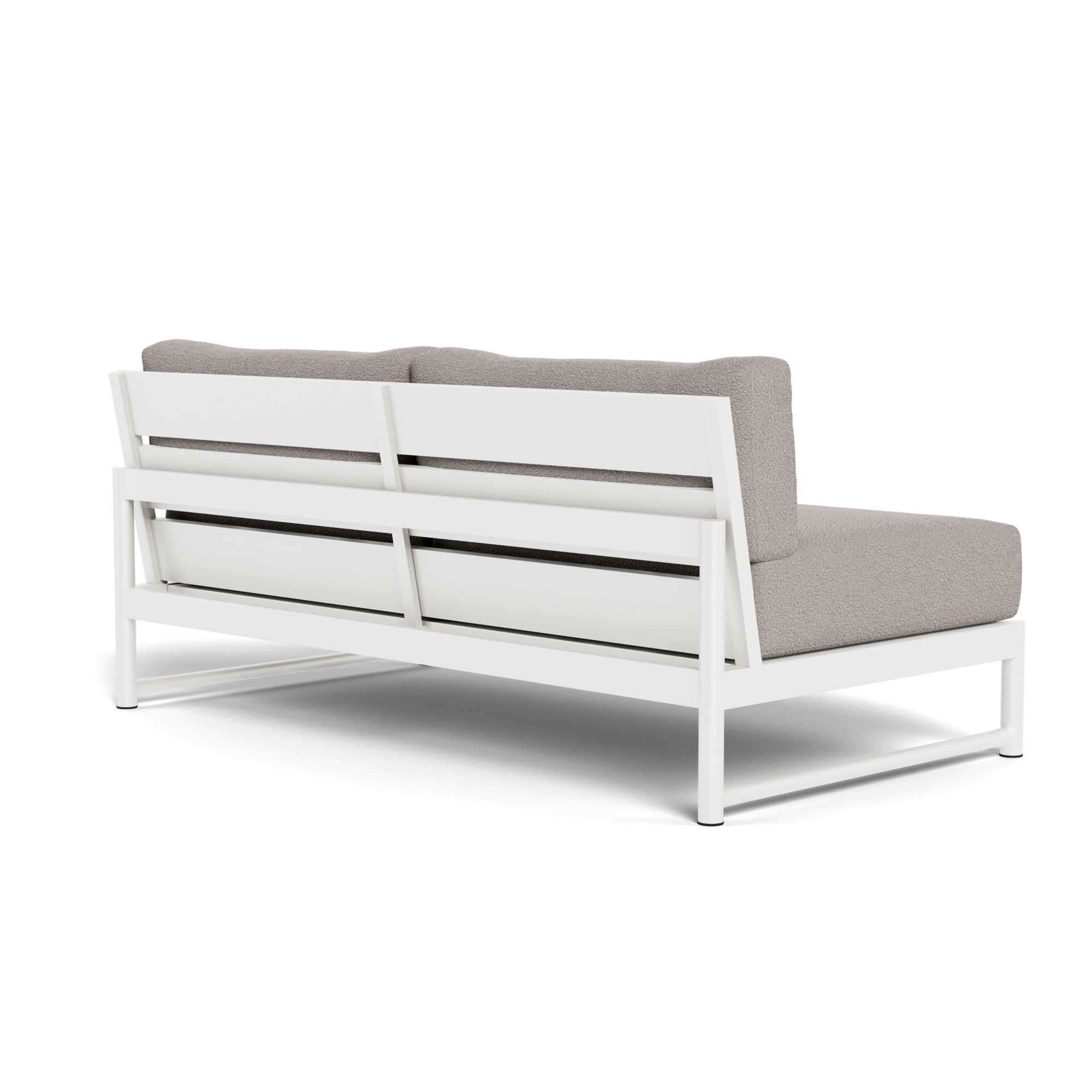 Harbour Breeze Xl 2 Seat Armless Sofa - Aluminum White, Riviera Stone