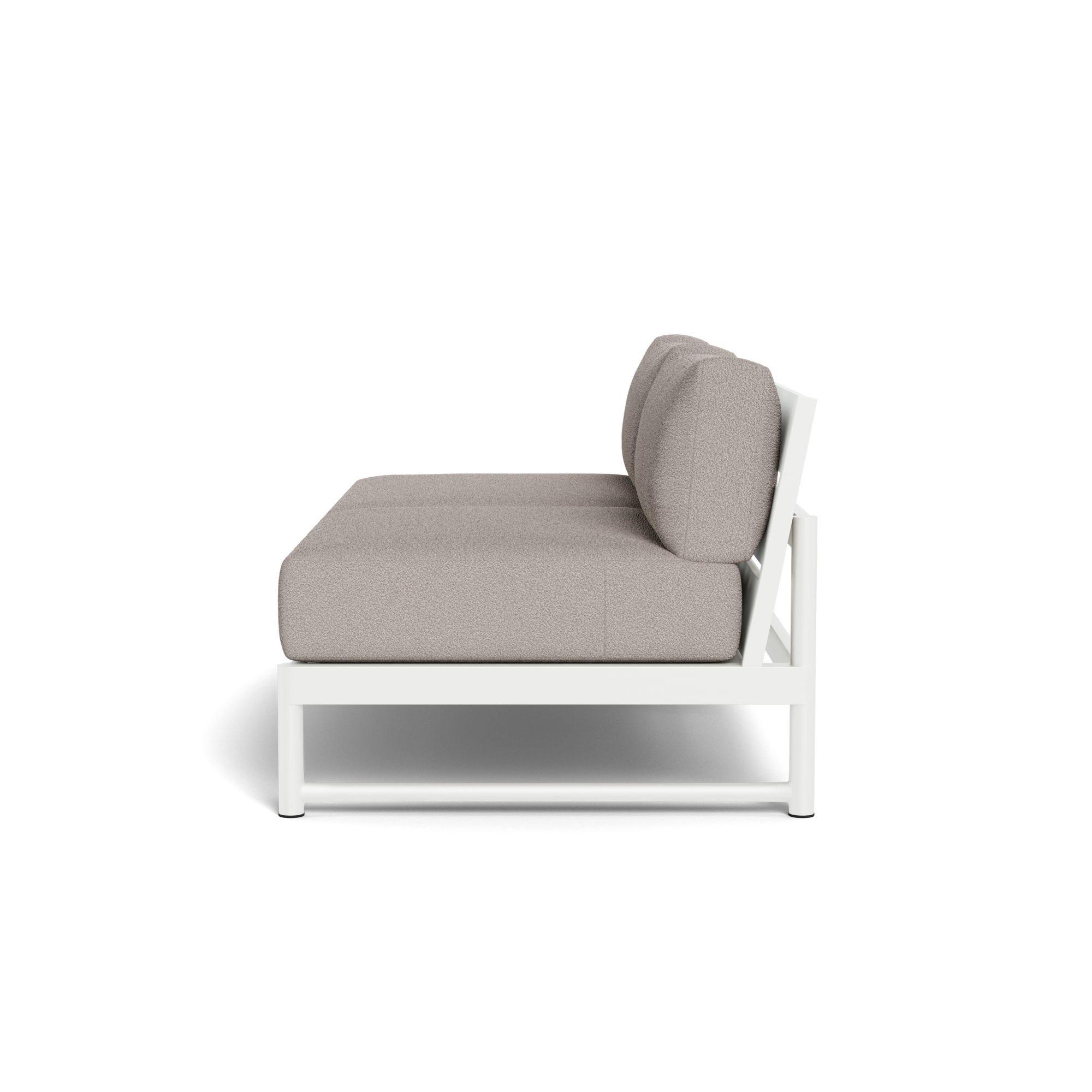 Harbour Breeze Xl 2 Seat Armless Sofa - Aluminum White, Riviera Stone